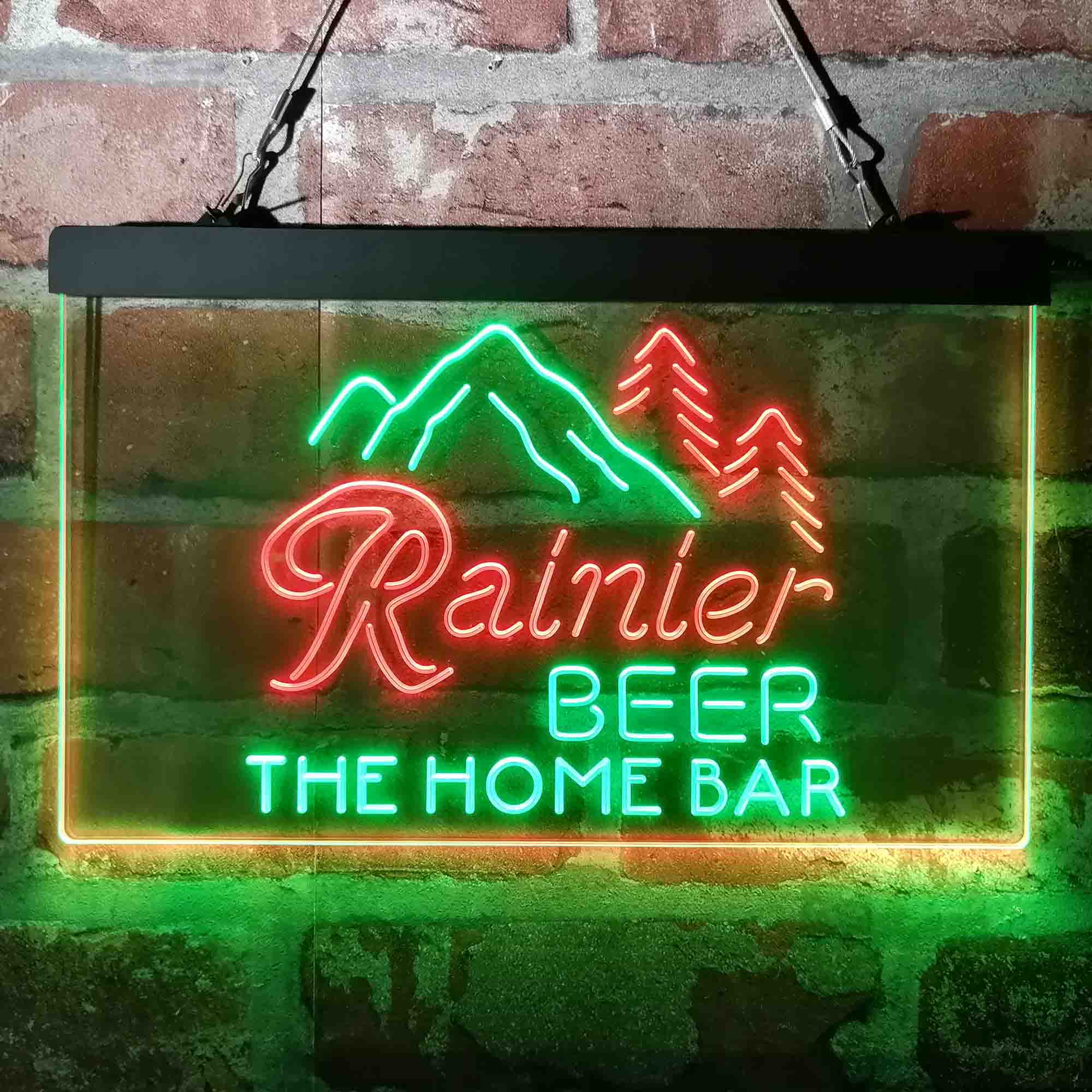 Custom Name Rainier Beer Club Mountain Home Bar Neon LED Sign