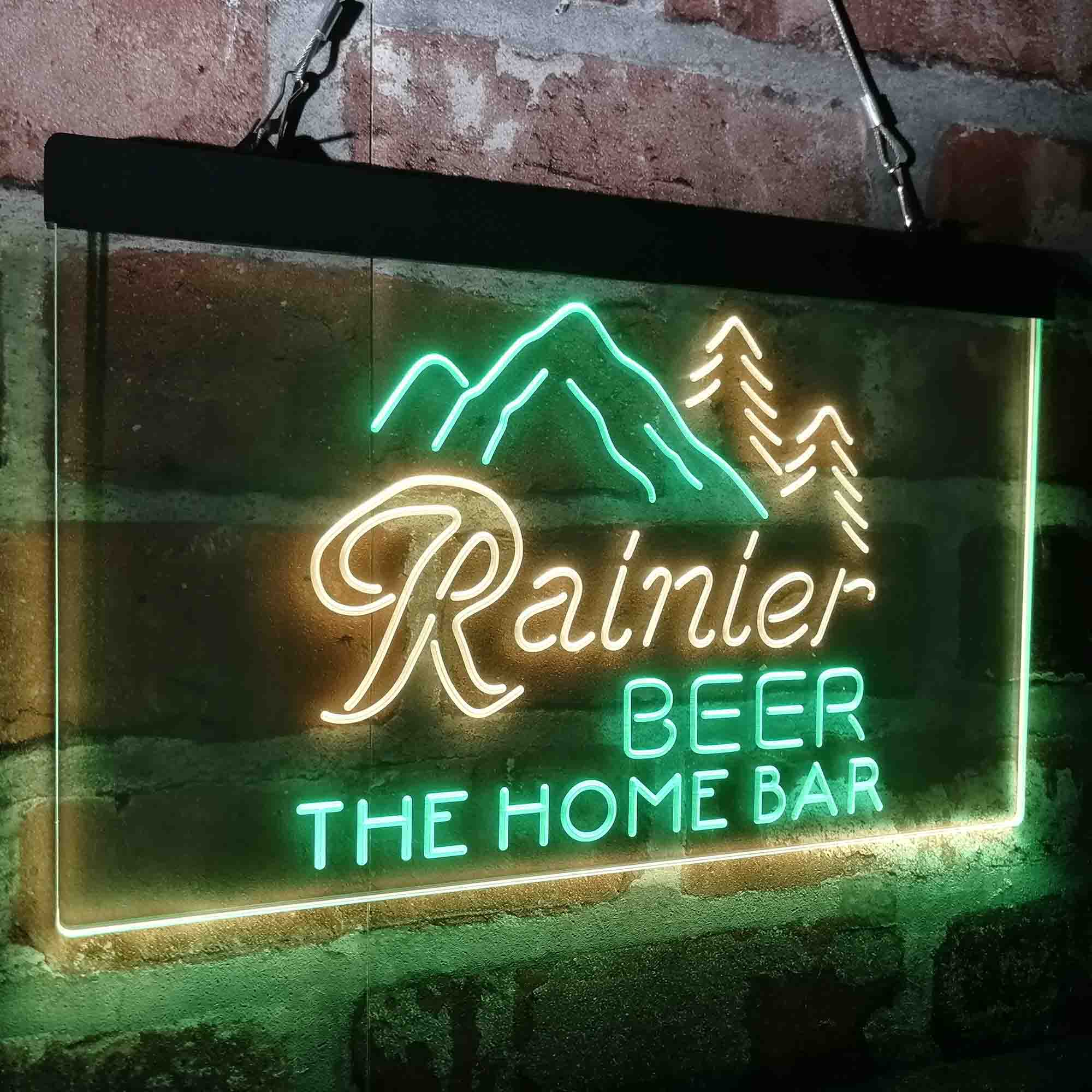 Custom Name Rainier Beer Club Mountain Home Bar Neon LED Sign