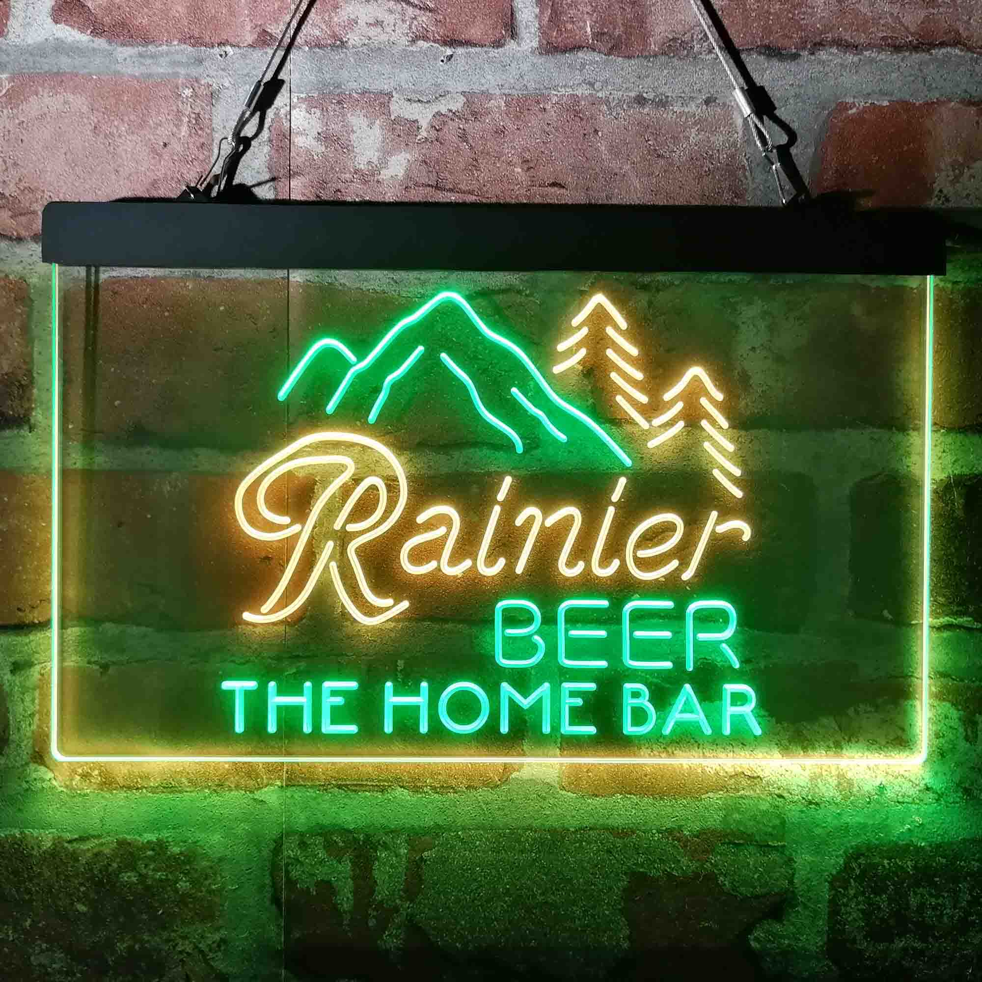 Custom Name Rainier Beer Club Mountain Home Bar Neon LED Sign