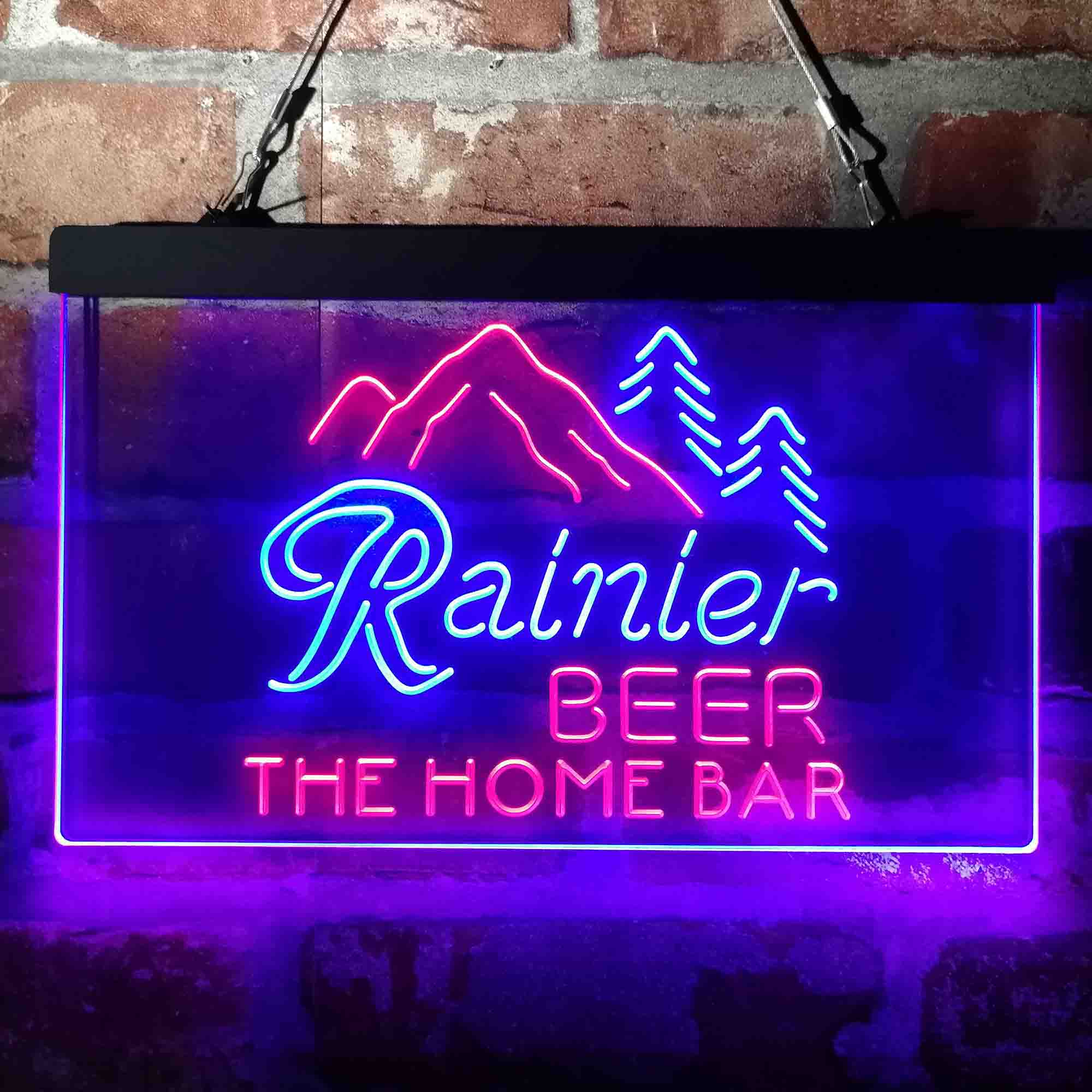 Custom Name Rainier Beer Club Mountain Home Bar Neon LED Sign