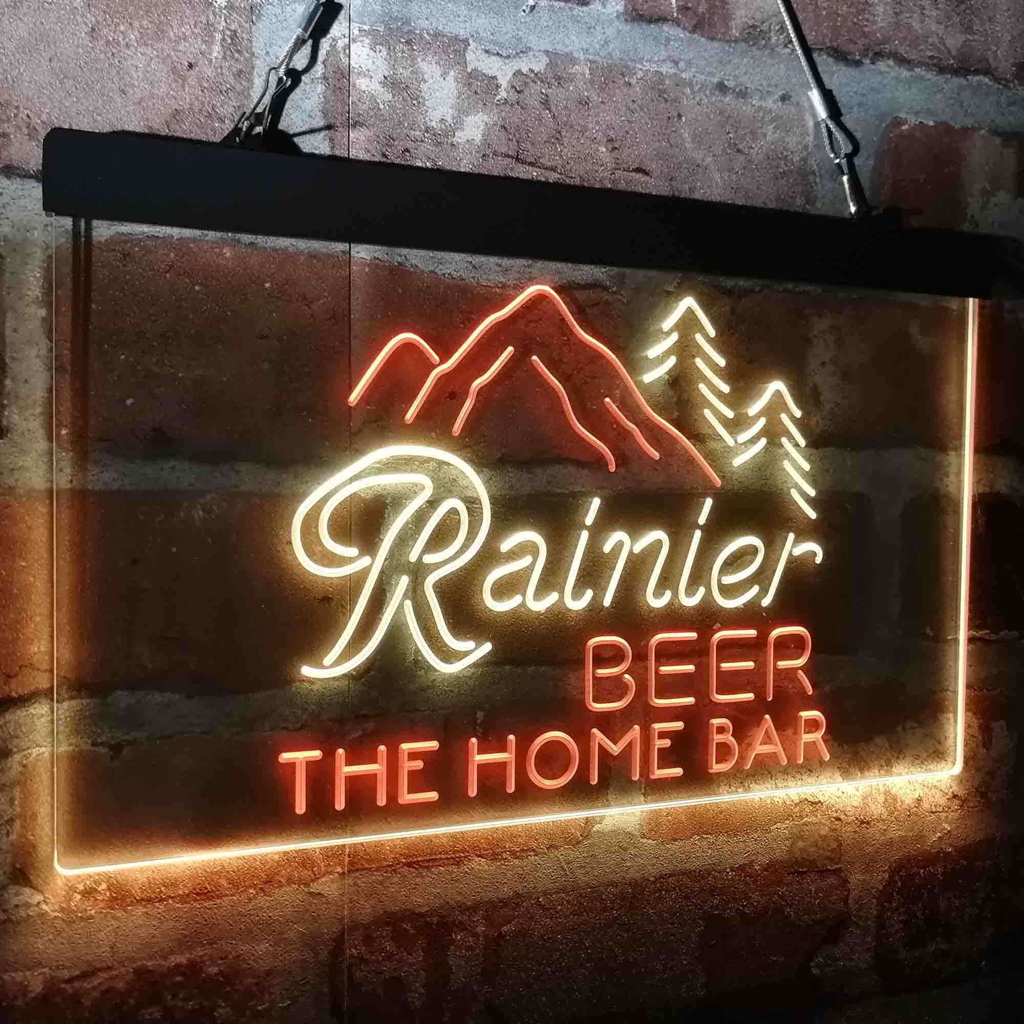 Custom Name Rainier Beer Club Mountain Home Bar Neon LED Sign