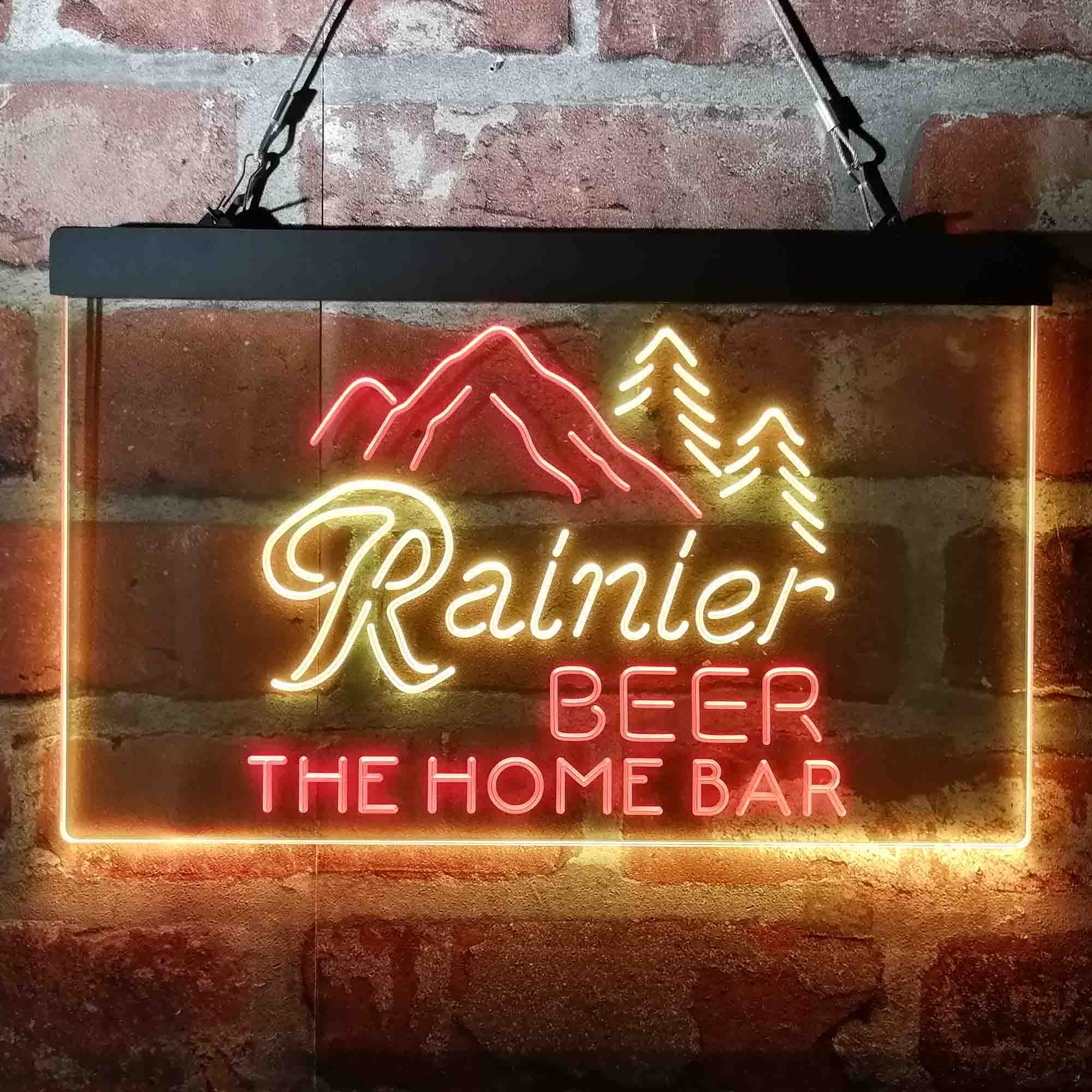 Custom Name Rainier Beer Club Mountain Home Bar Neon LED Sign