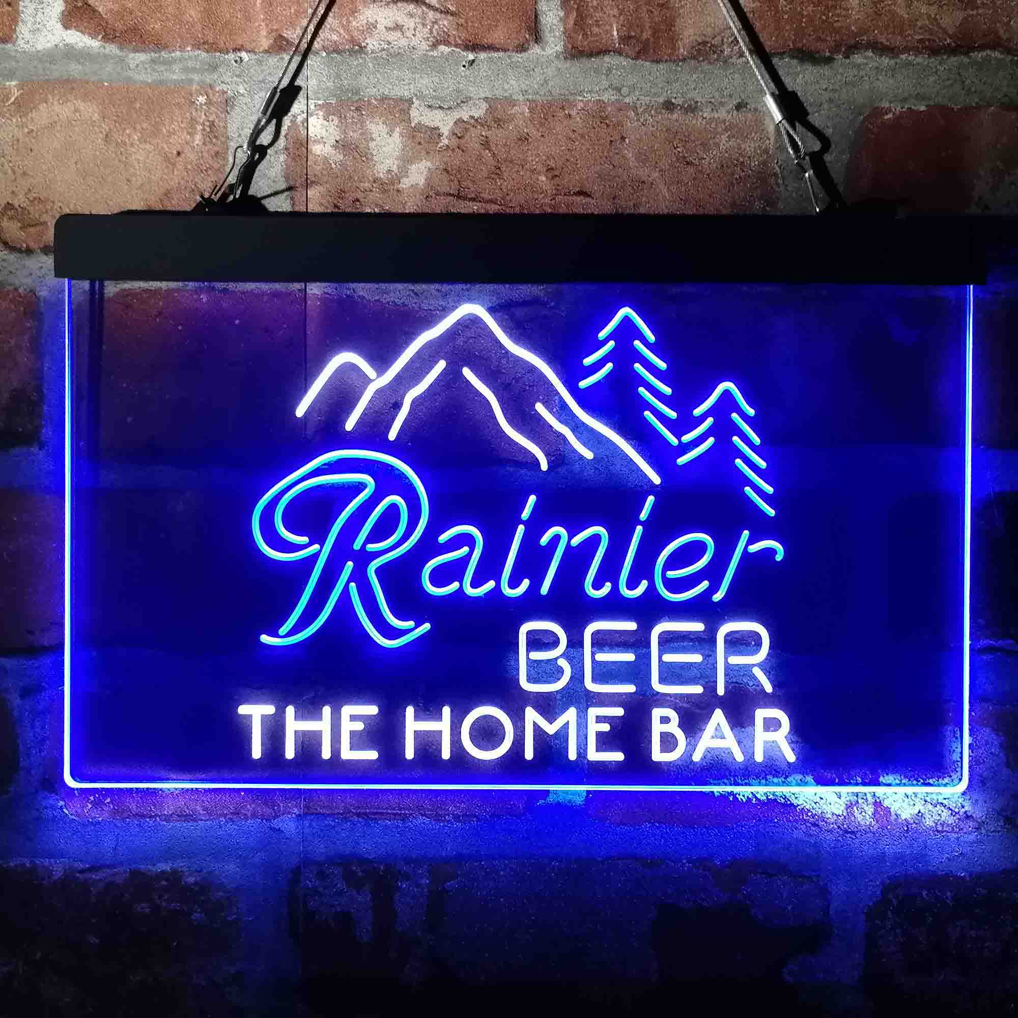 Custom Name Rainier Beer Club Mountain Home Bar Neon LED Sign