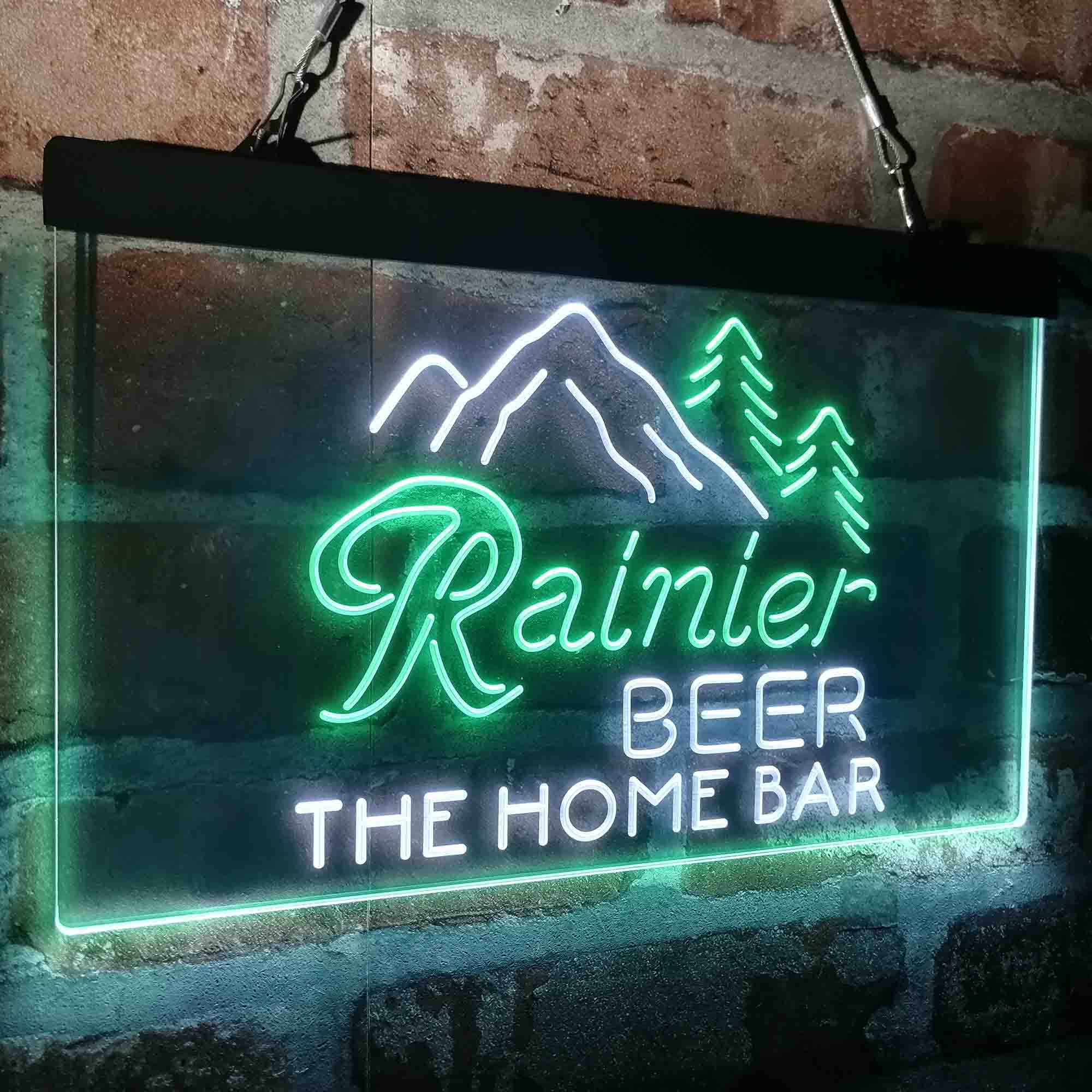 Custom Name Rainier Beer Club Mountain Home Bar Neon LED Sign