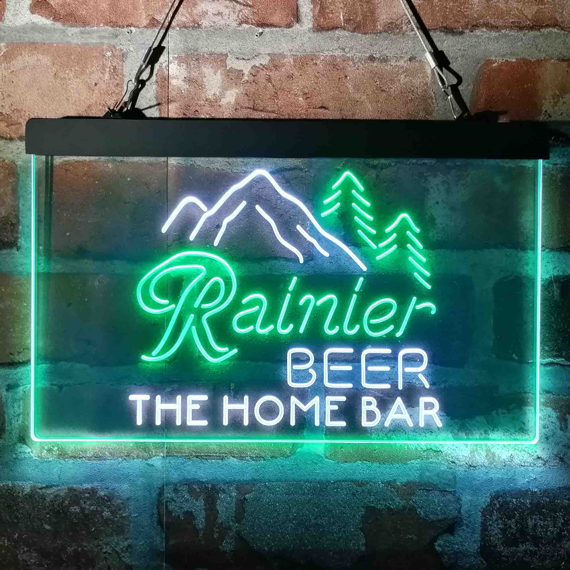 Custom Name Rainier Beer Club Mountain Home Bar Neon LED Sign