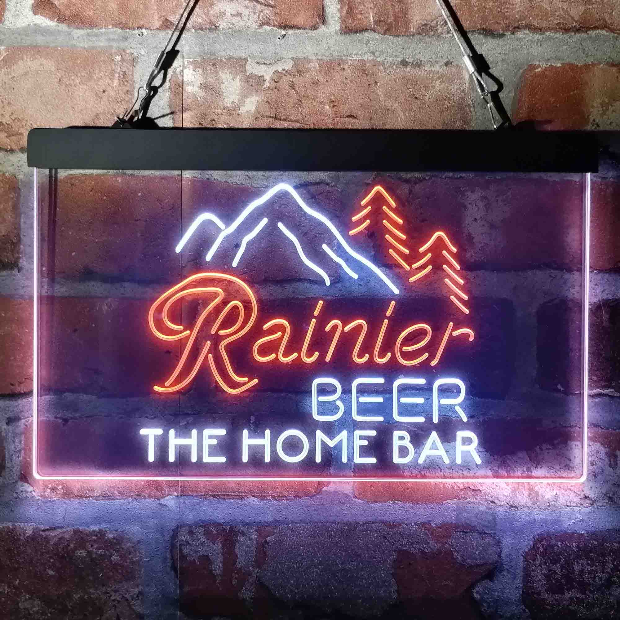 Custom Name Rainier Beer Club Mountain Home Bar Neon LED Sign