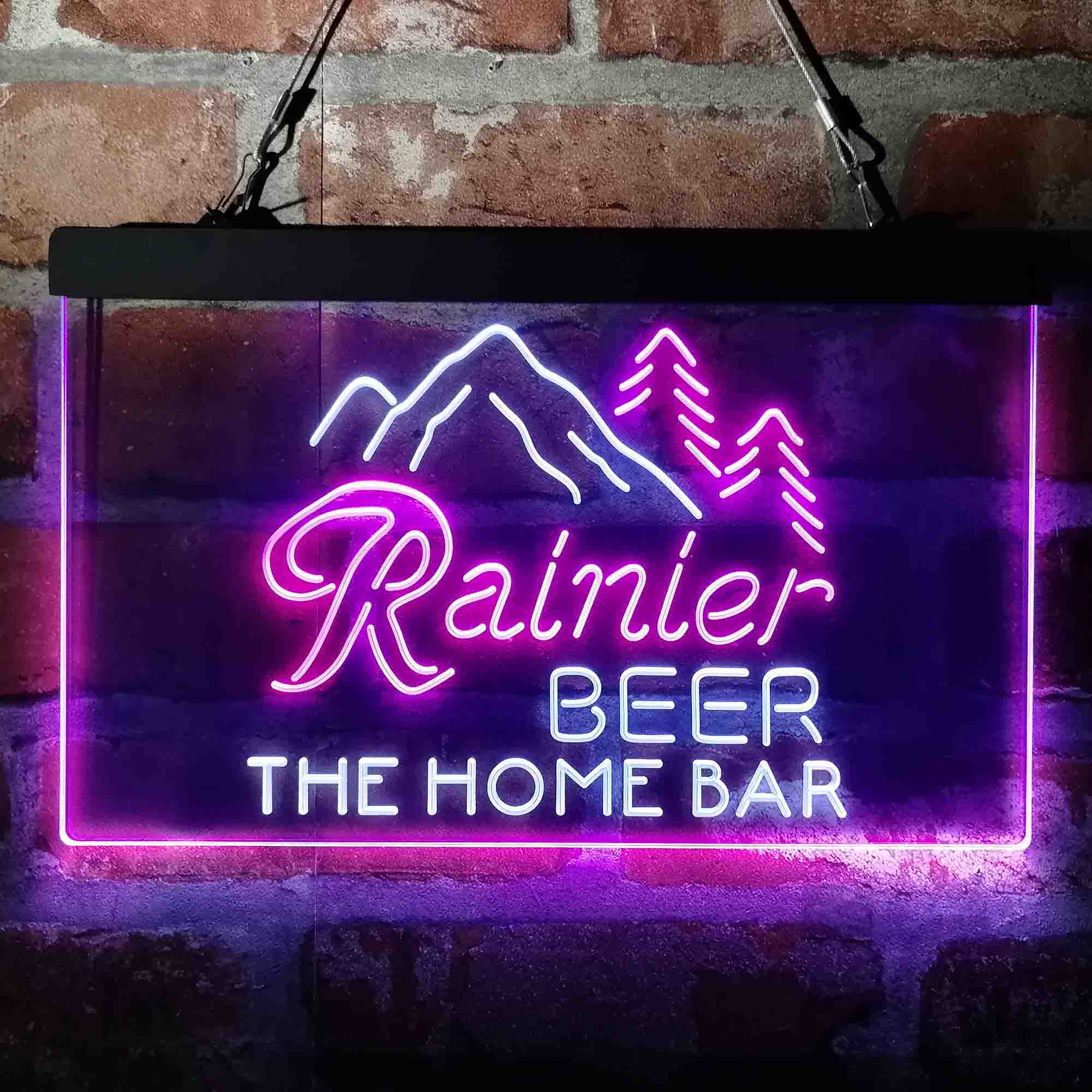 Custom Name Rainier Beer Club Mountain Home Bar Neon LED Sign