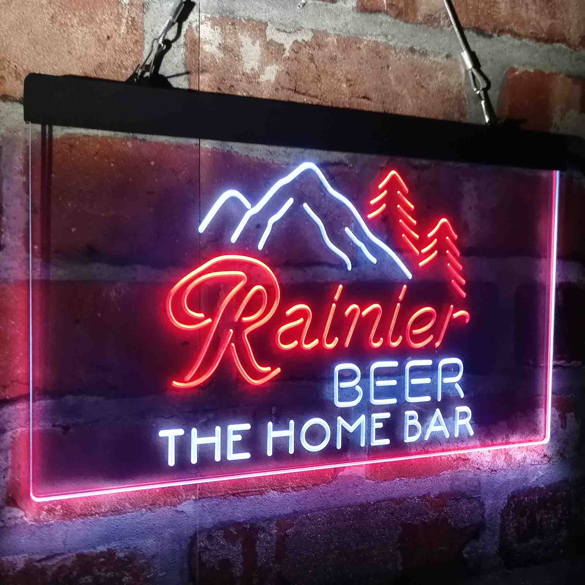 Custom Name Rainier Beer Club Mountain Home Bar Neon LED Sign