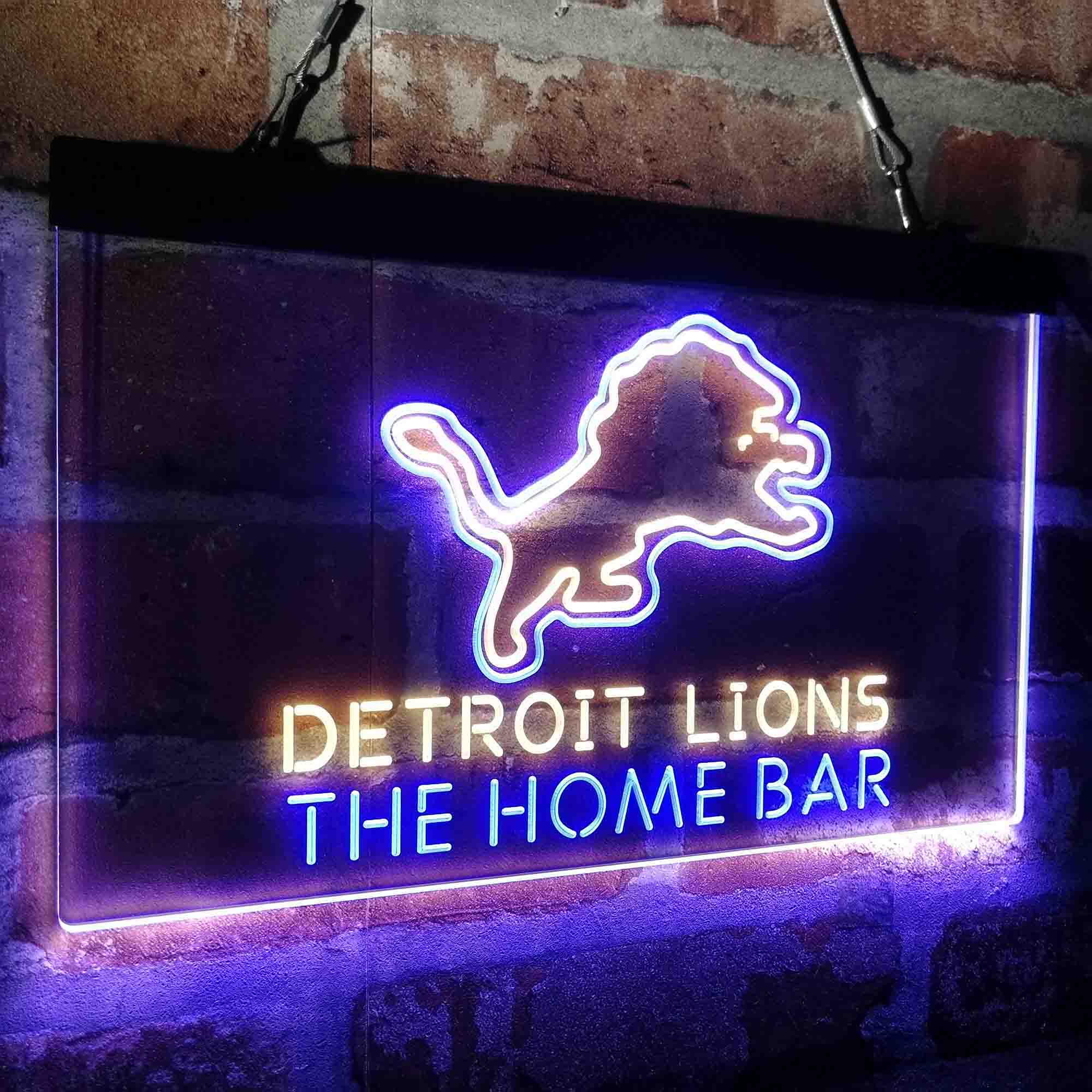 Custom Name Detroits Lion Bar Home Bar Neon LED Sign