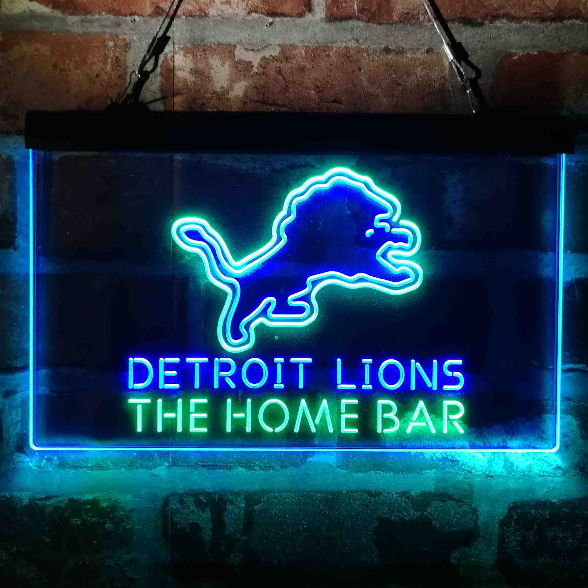 Custom Name Detroits Lion Bar Home Bar Neon LED Sign
