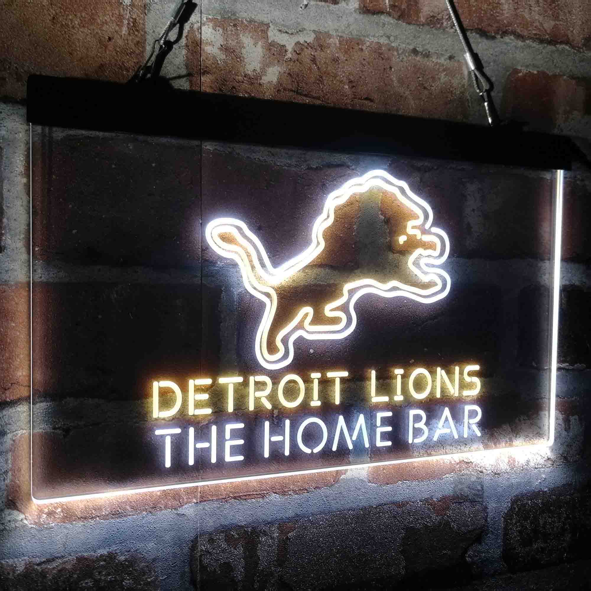 Custom Name Detroits Lion Bar Home Bar Neon LED Sign