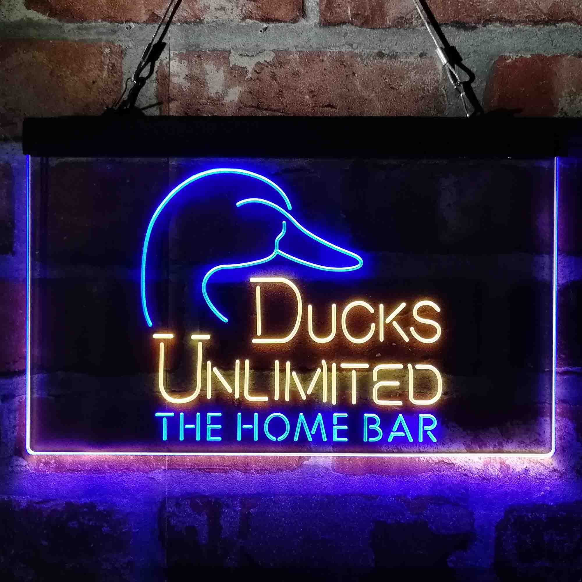 Custom Name Ducks Unlimited 2 Home Bar Neon LED Sign