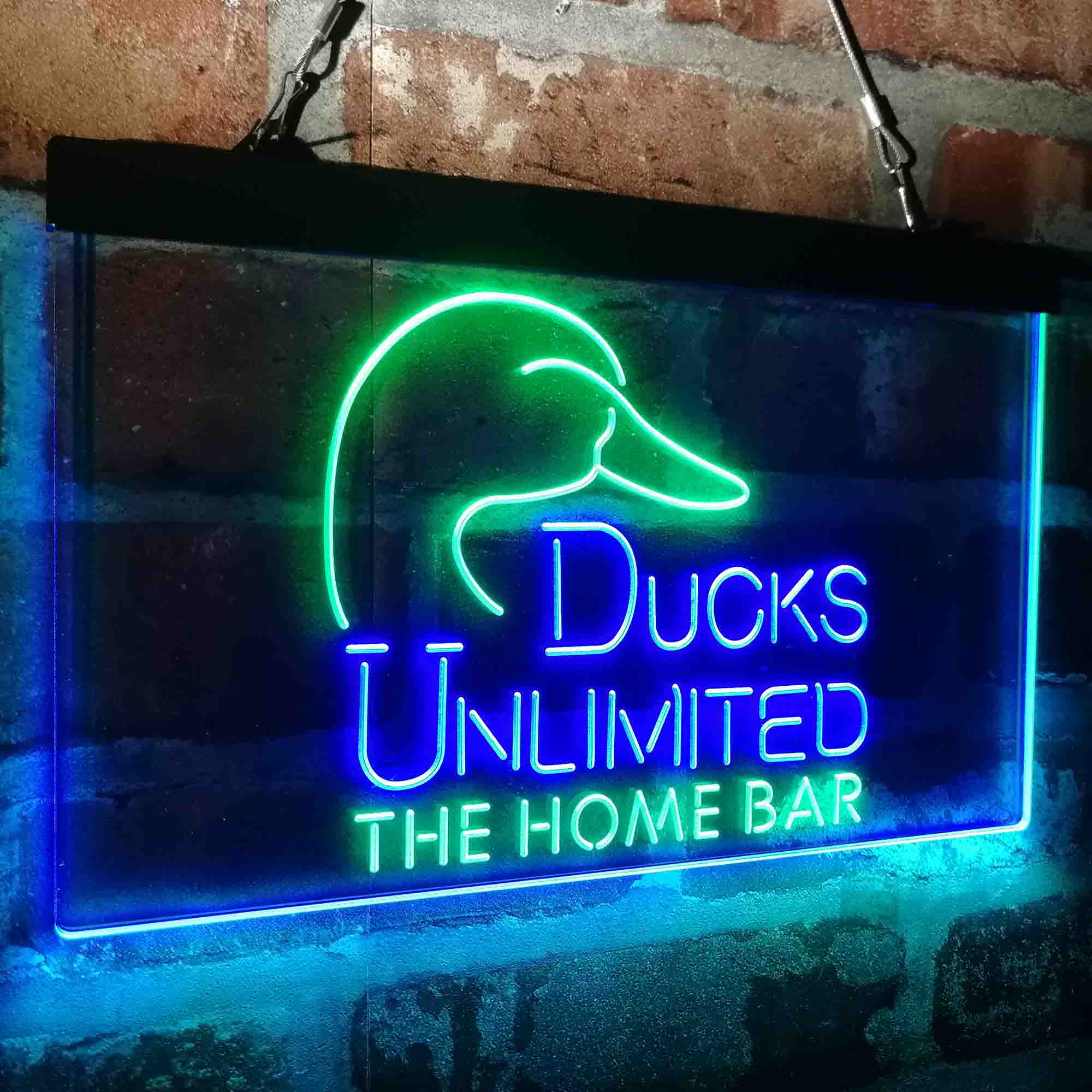 Custom Name Ducks Unlimited 2 Home Bar Neon LED Sign