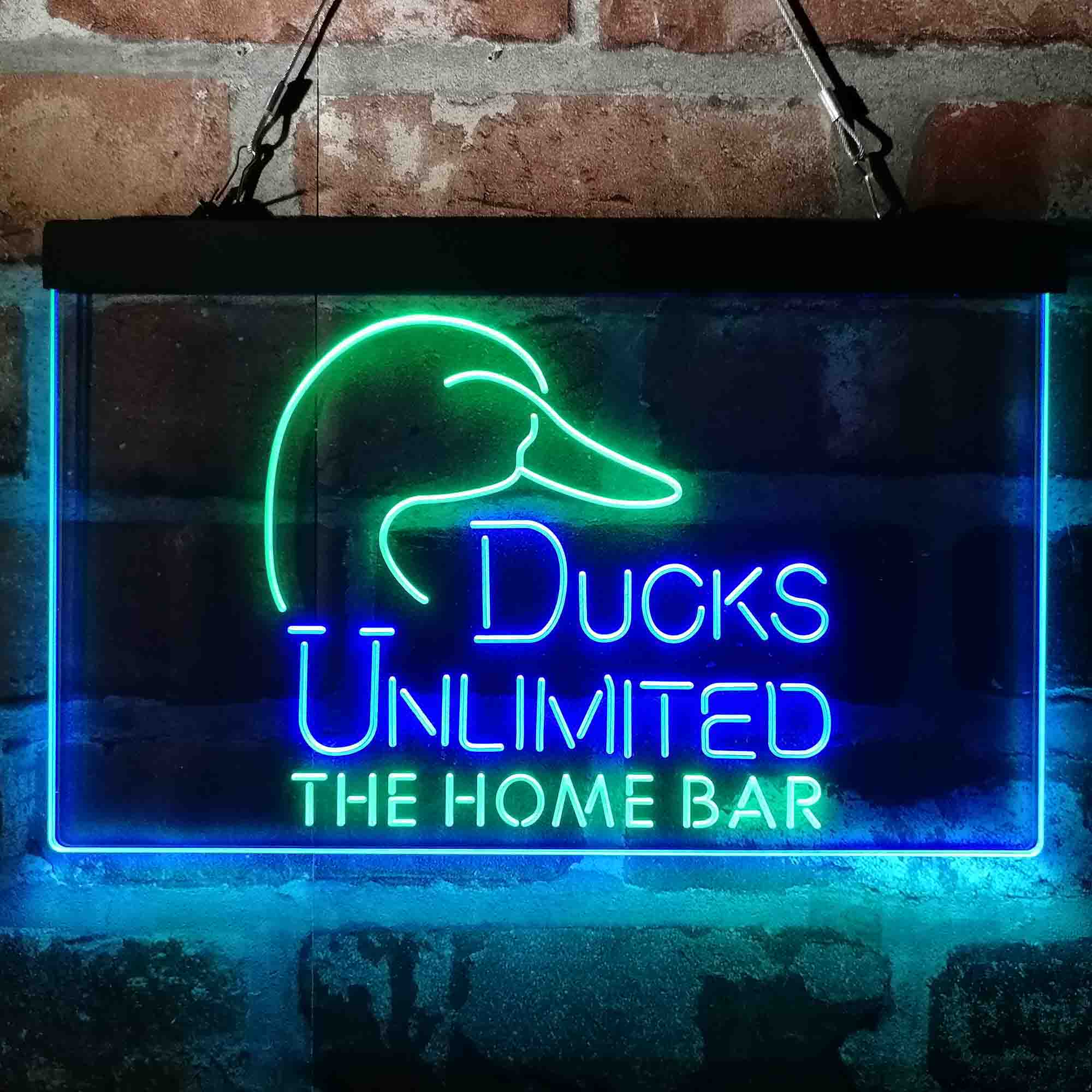 Custom Name Ducks Unlimited 2 Home Bar Neon LED Sign