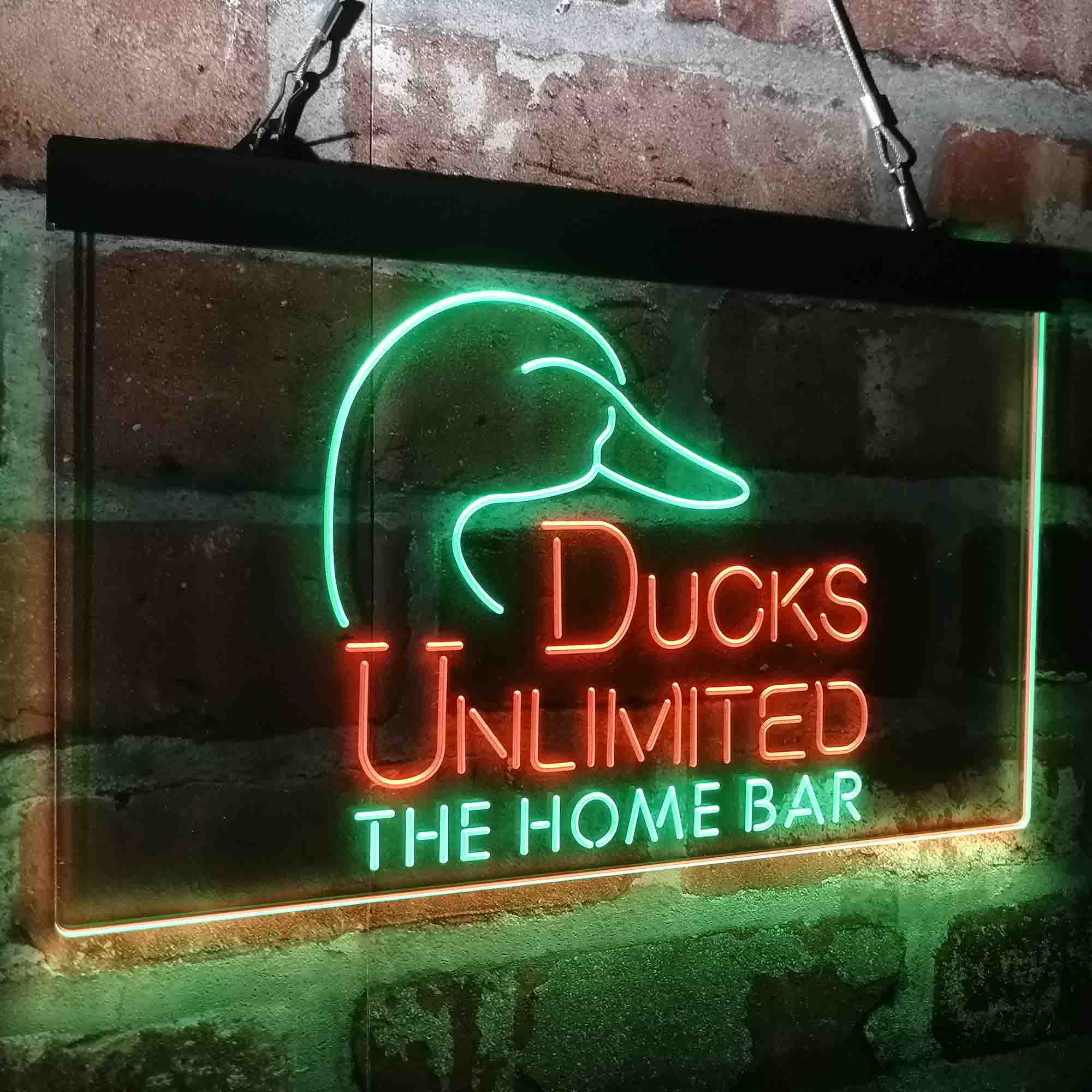 Custom Name Ducks Unlimited 2 Home Bar Neon LED Sign