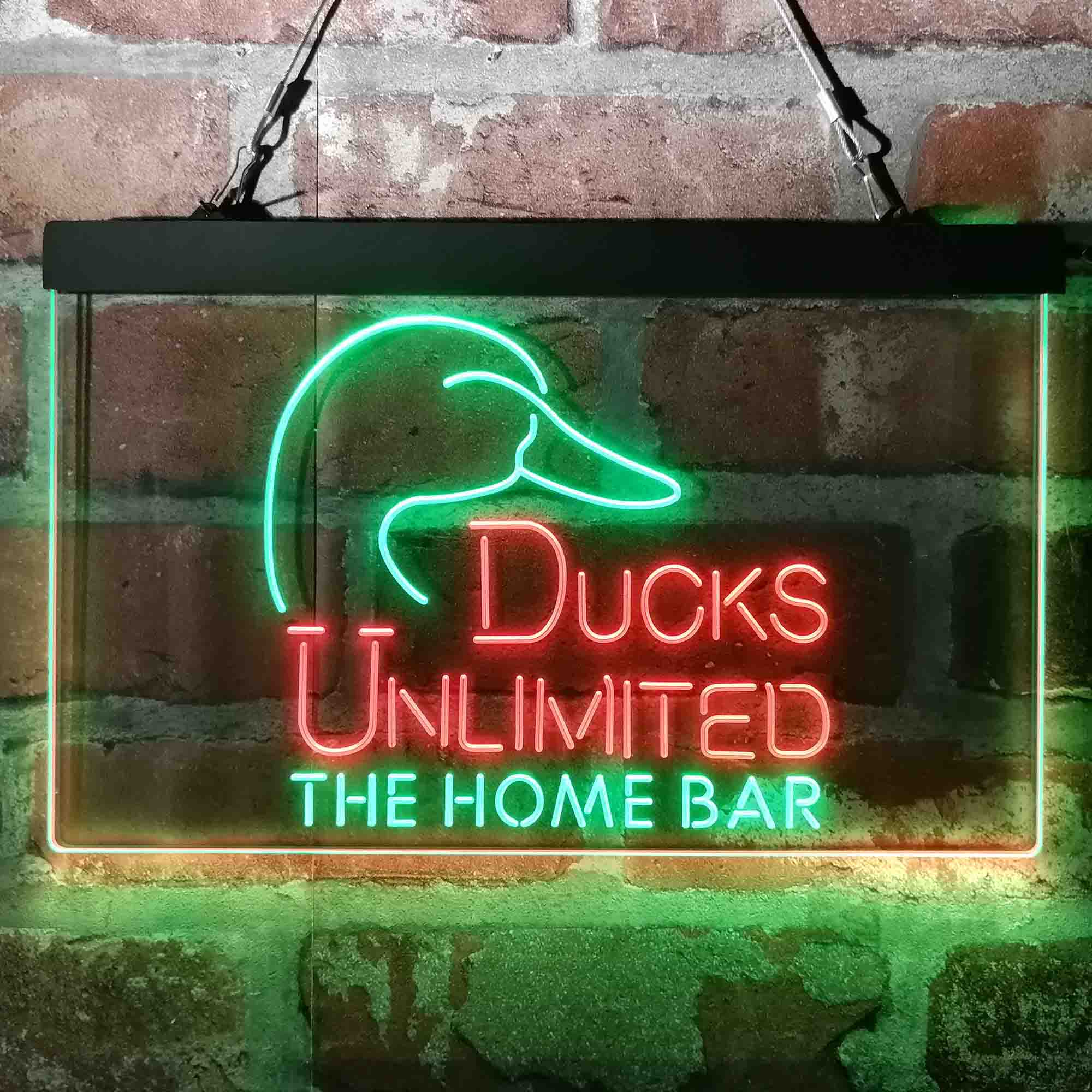 Custom Name Ducks Unlimited 2 Home Bar Neon LED Sign