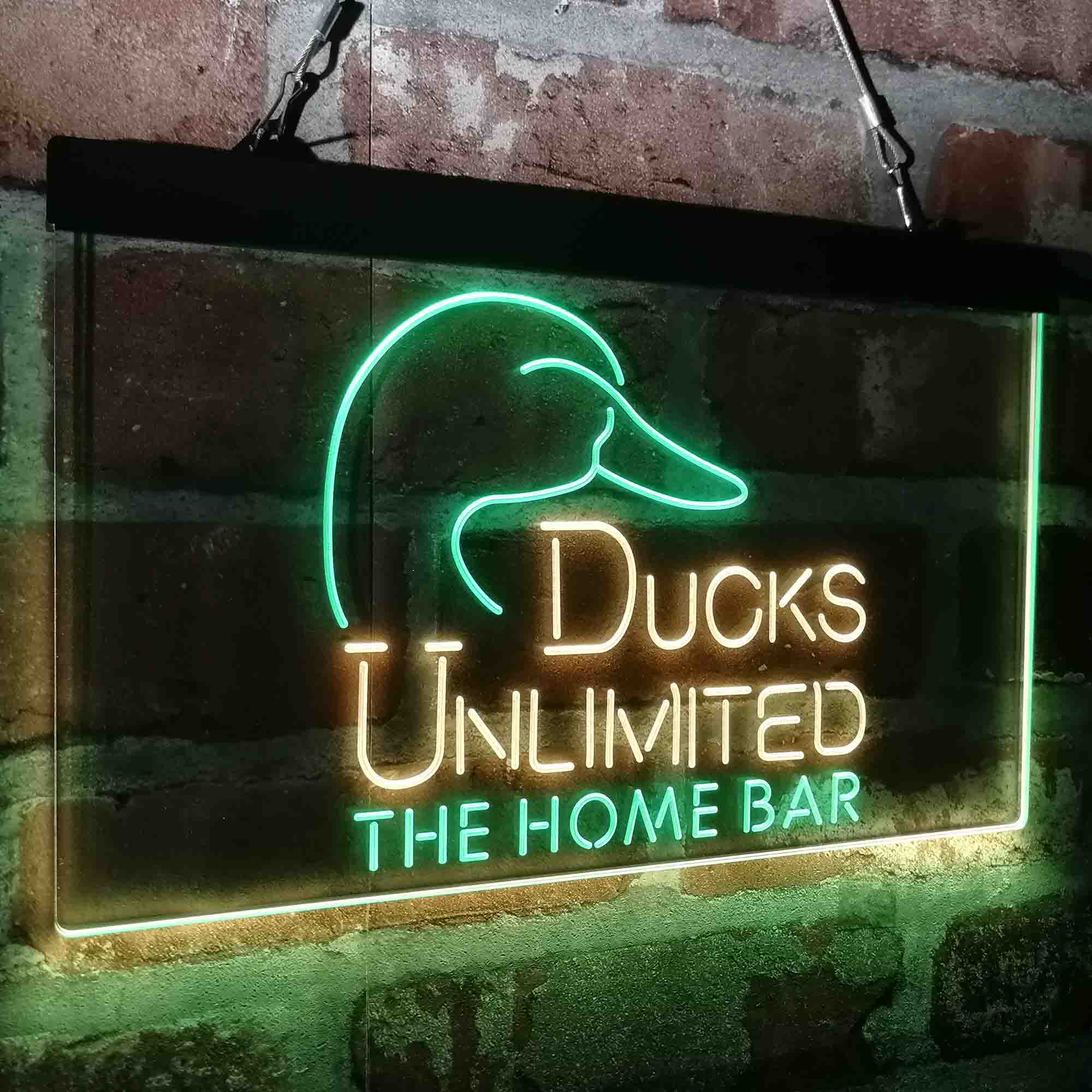 Custom Name Ducks Unlimited 2 Home Bar Neon LED Sign