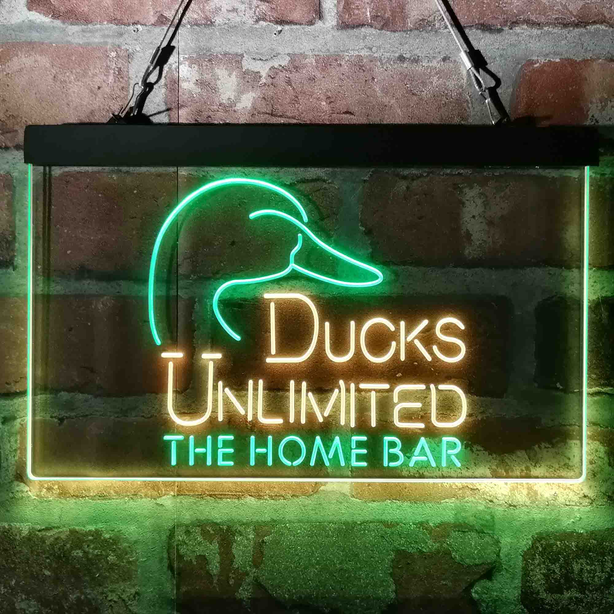 Custom Name Ducks Unlimited 2 Home Bar Neon LED Sign