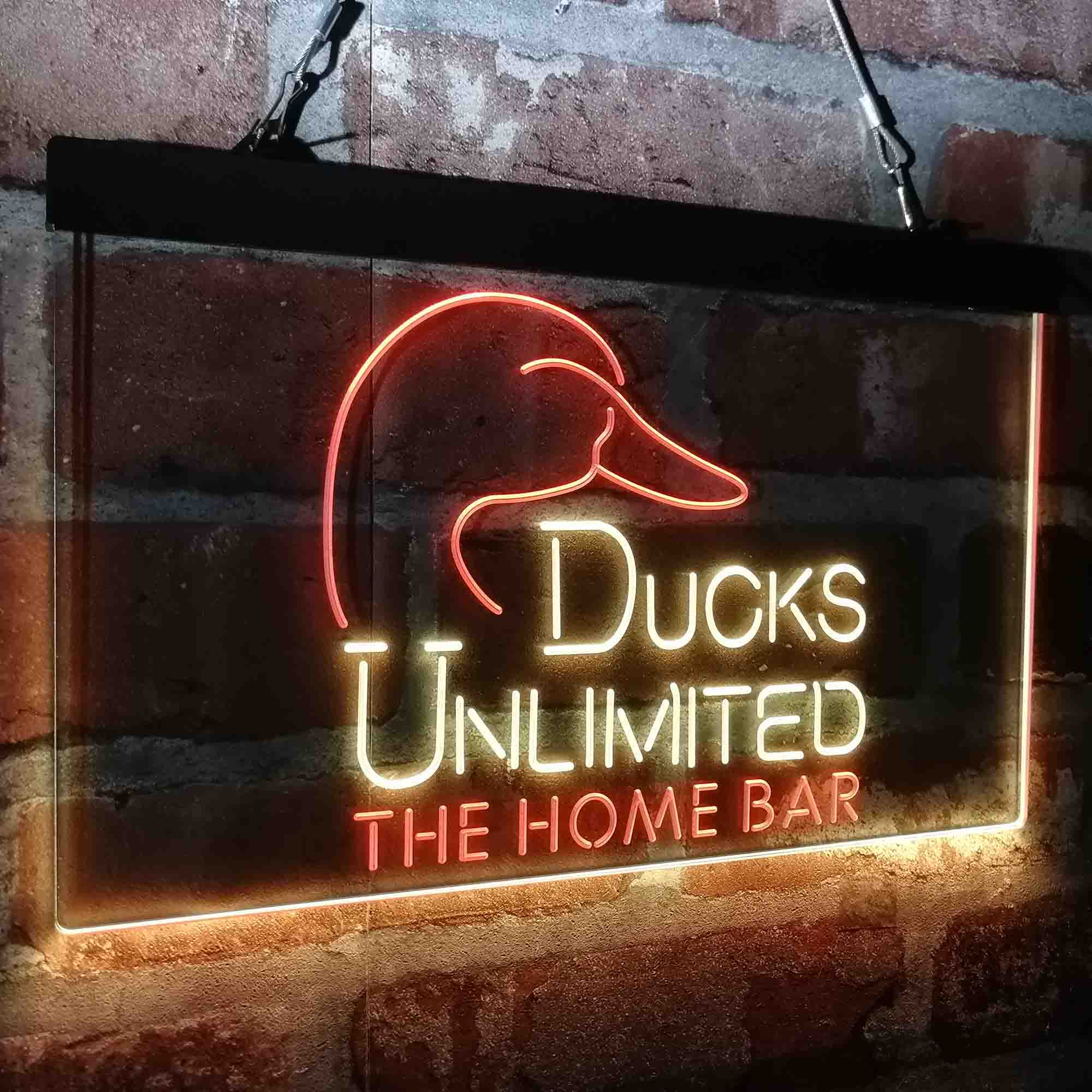 Custom Name Ducks Unlimited 2 Home Bar Neon LED Sign