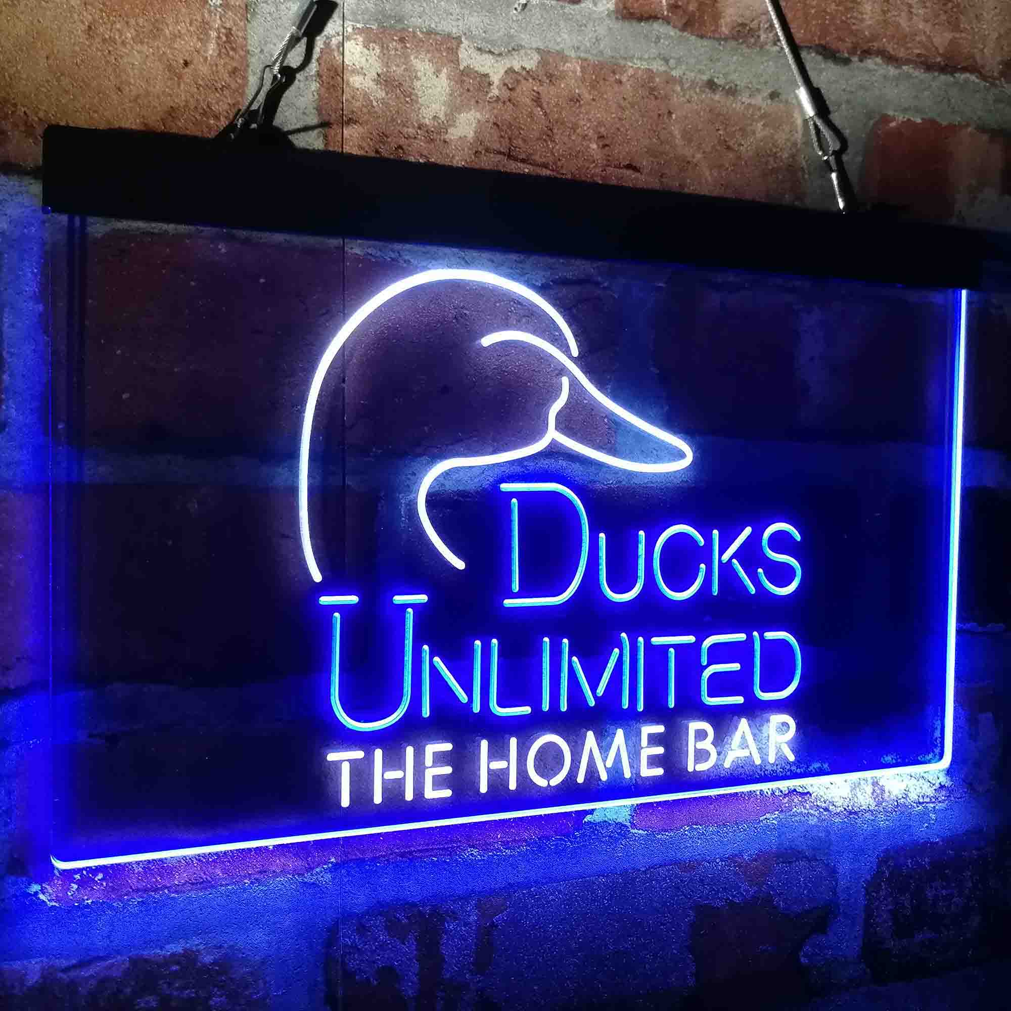 Custom Name Ducks Unlimited 2 Home Bar Neon LED Sign