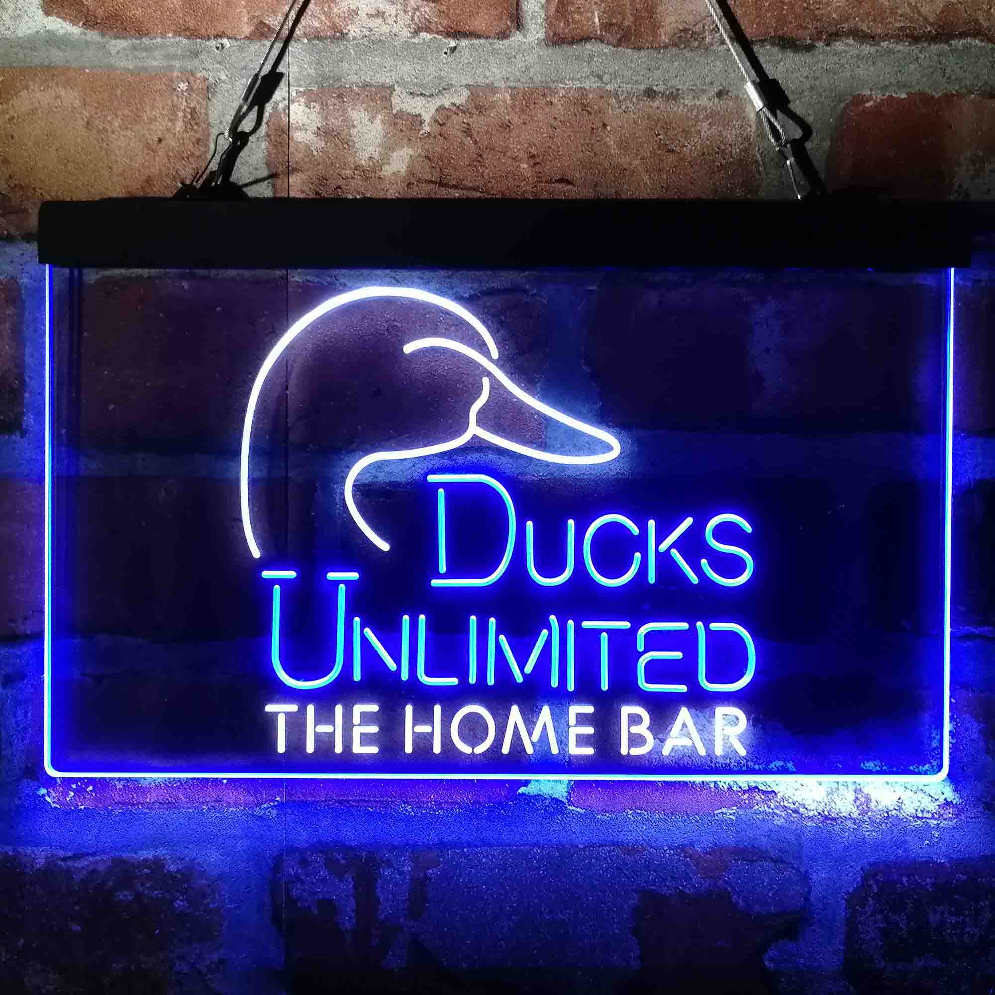 Custom Name Ducks Unlimited 2 Home Bar Neon LED Sign