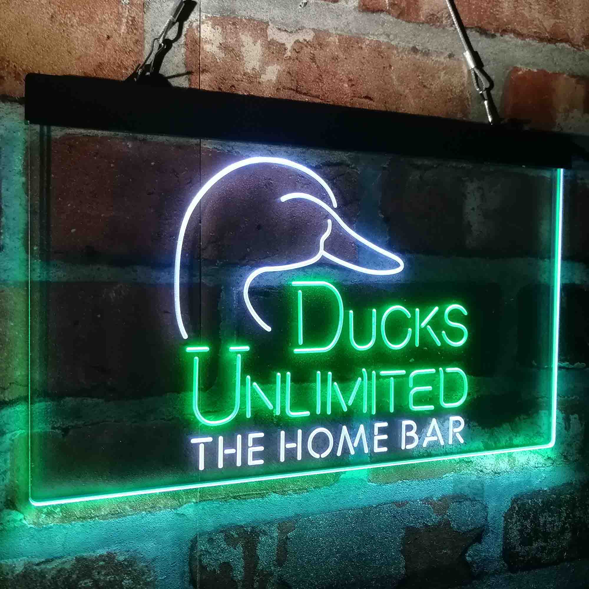 Custom Name Ducks Unlimited 2 Home Bar Neon LED Sign