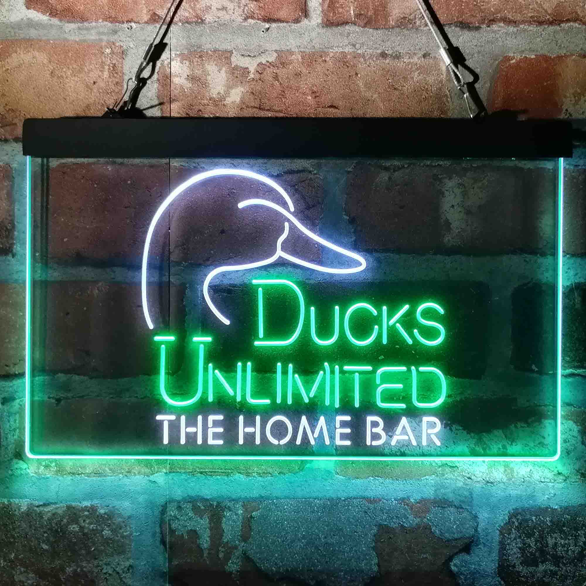 Custom Name Ducks Unlimited 2 Home Bar Neon LED Sign