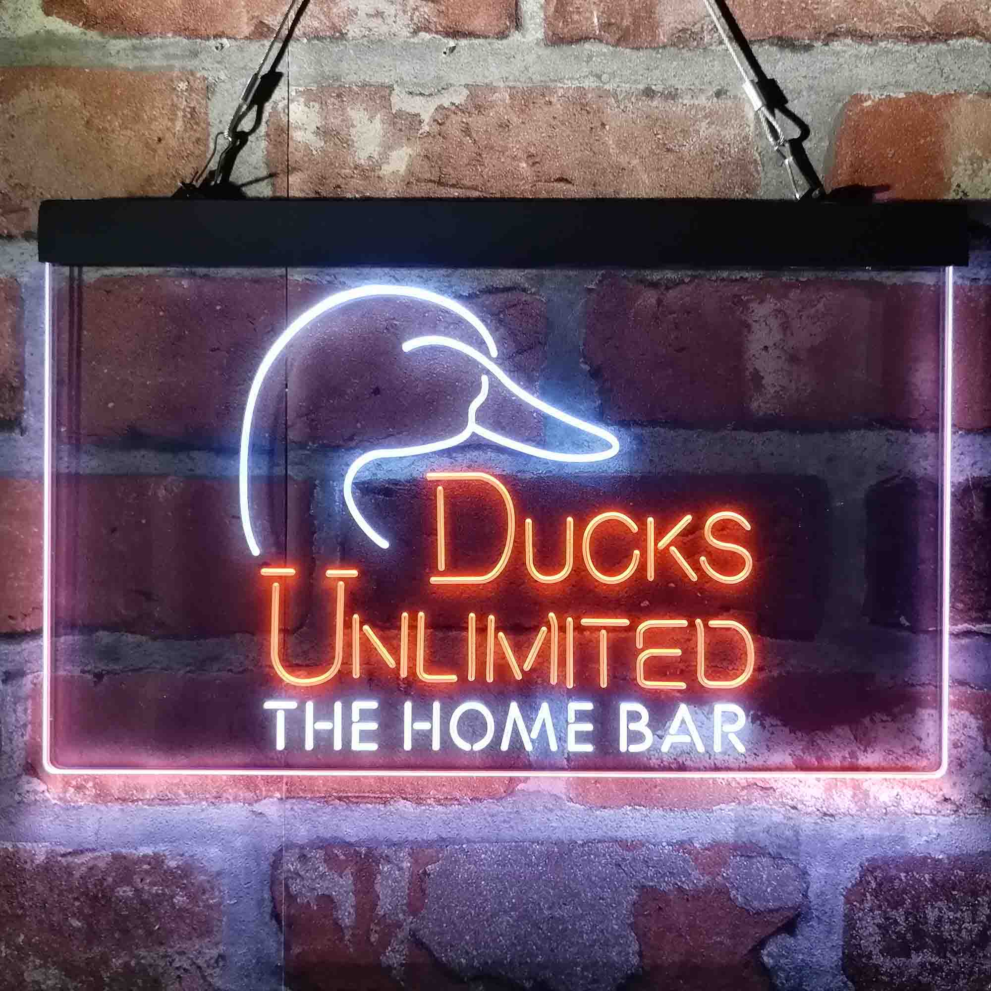 Custom Name Ducks Unlimited 2 Home Bar Neon LED Sign