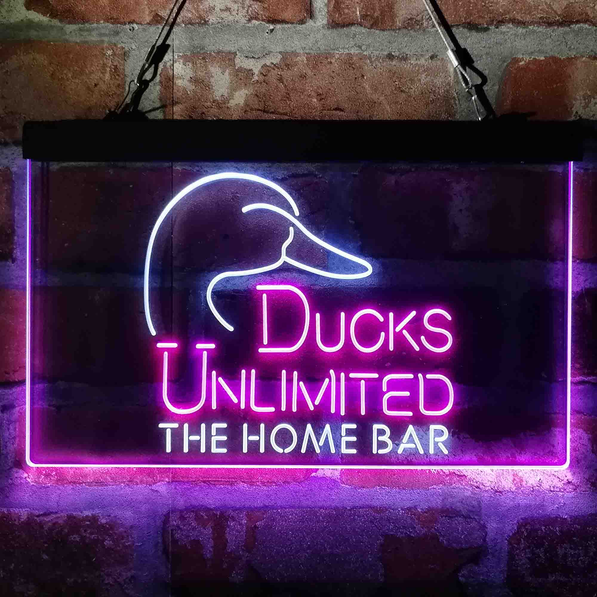 Custom Name Ducks Unlimited 2 Home Bar Neon LED Sign