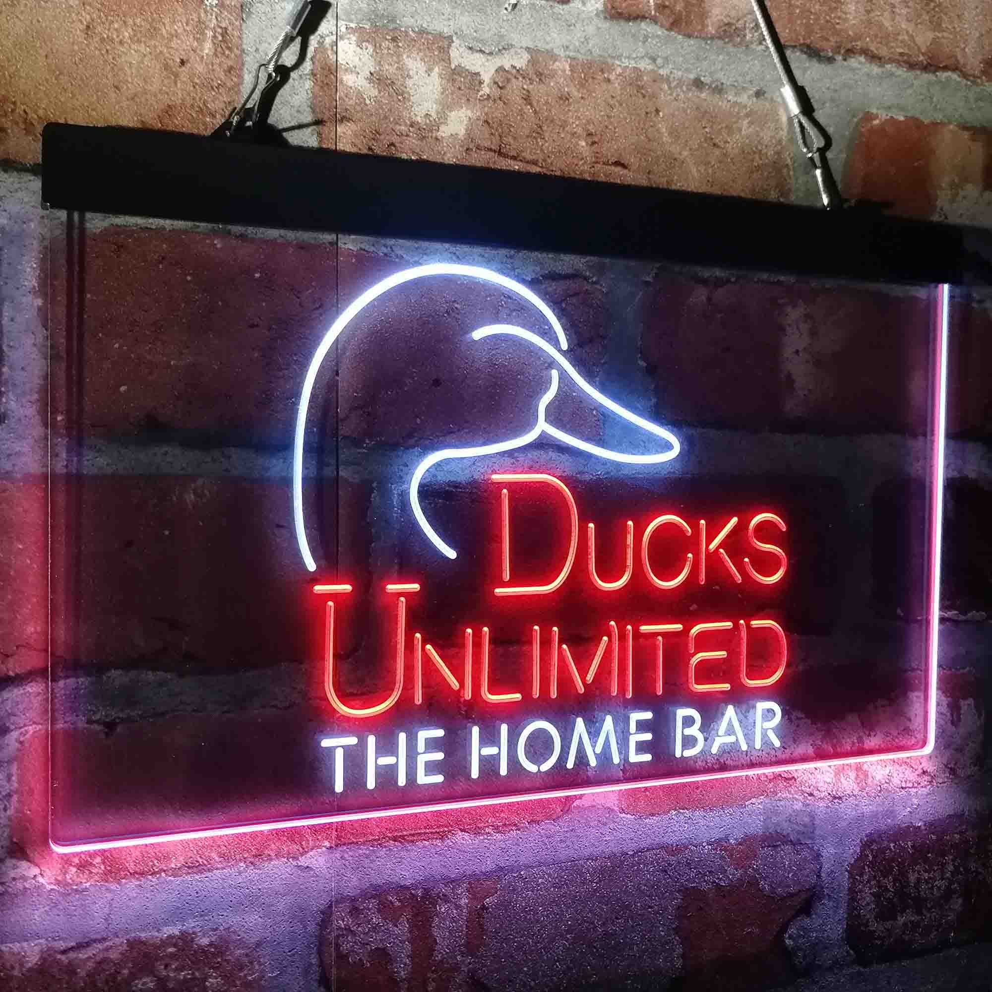 Custom Name Ducks Unlimited 2 Home Bar Neon LED Sign