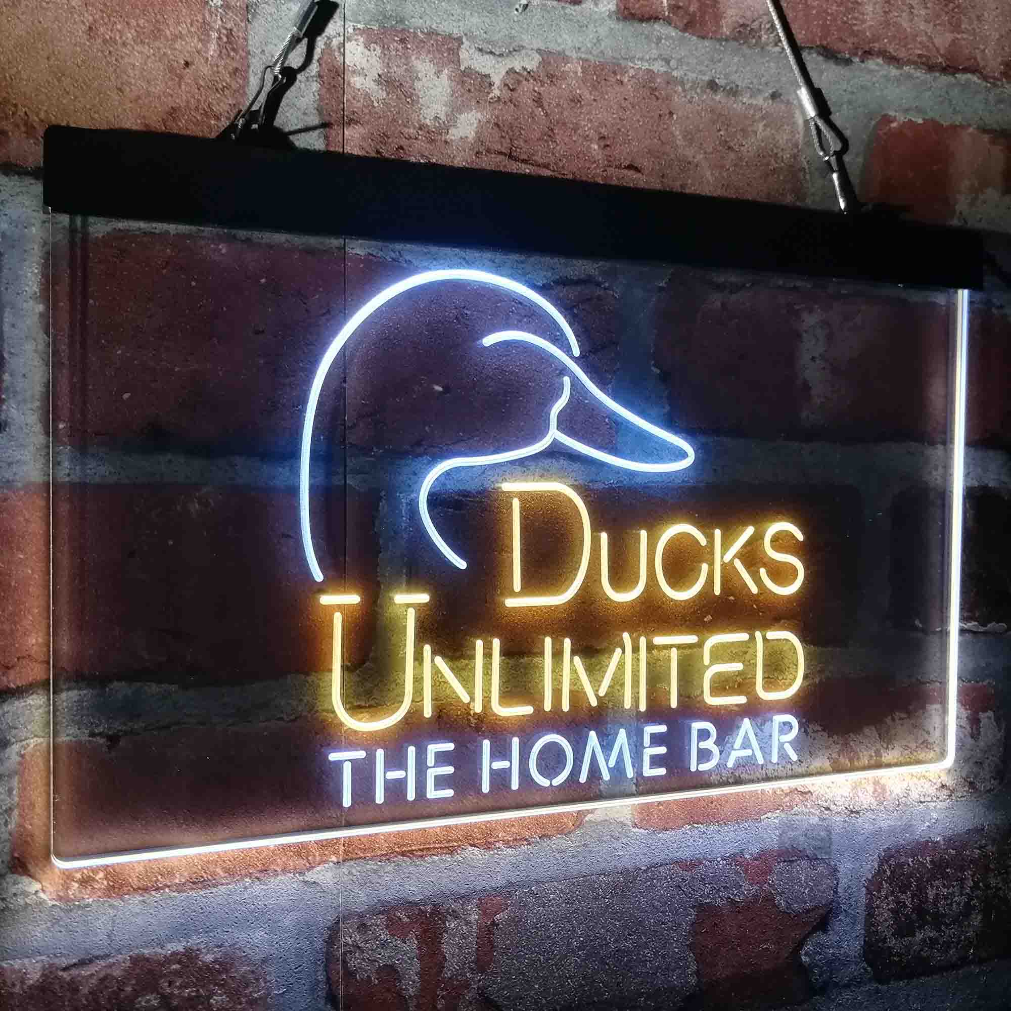 Custom Name Ducks Unlimited 2 Home Bar Neon LED Sign