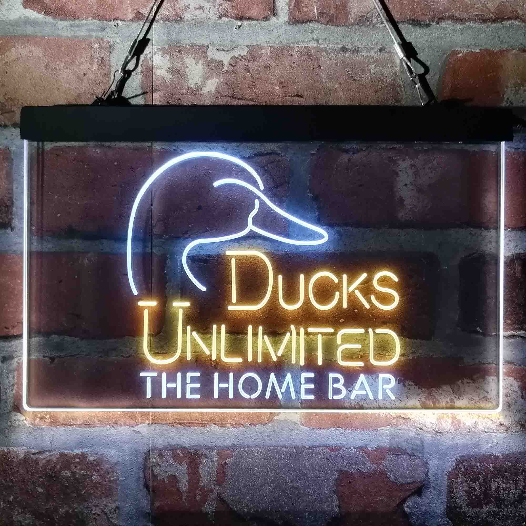 Custom Name Ducks Unlimited 2 Home Bar Neon LED Sign