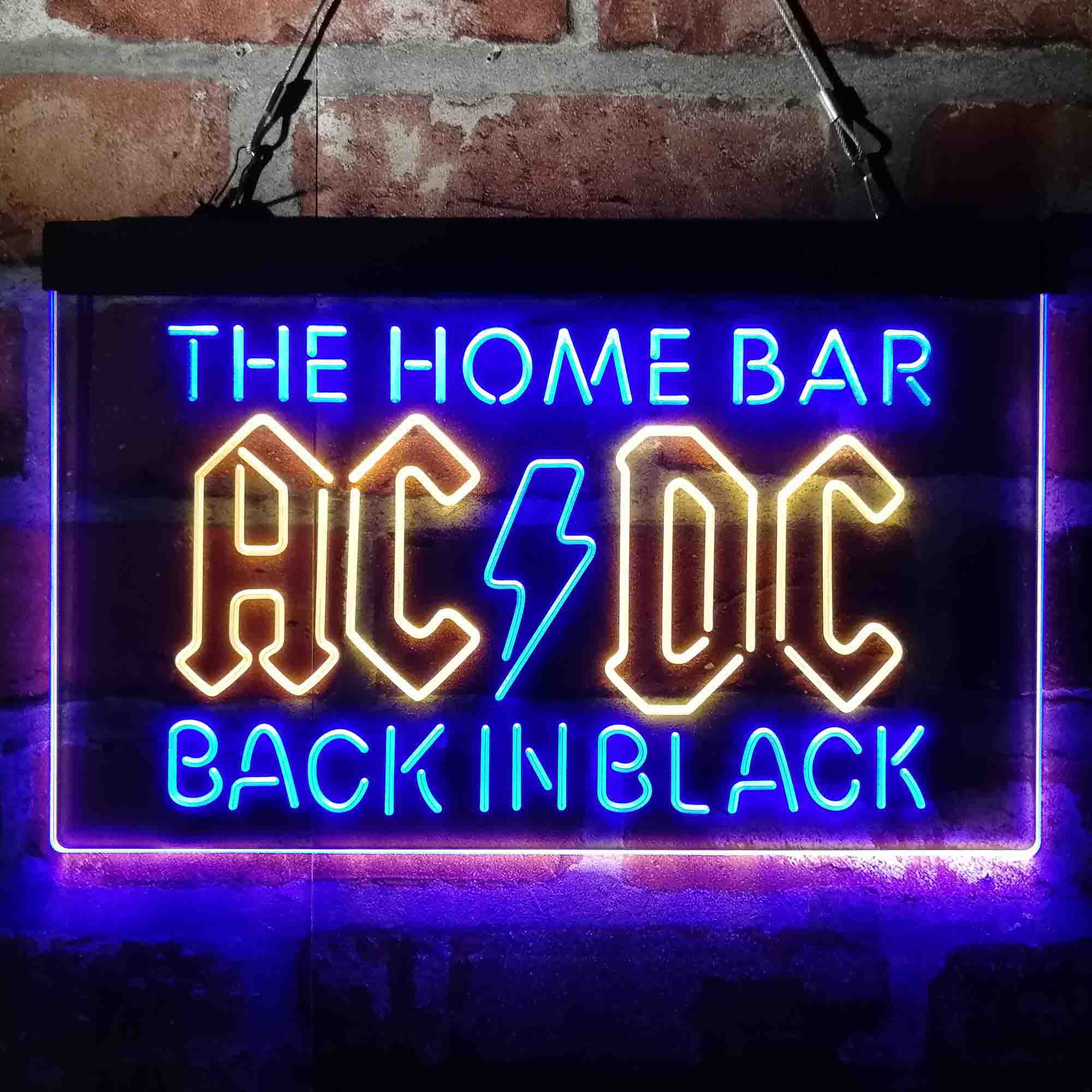 Custom Name ACDC Back in Black Home Bar Neon LED Sign