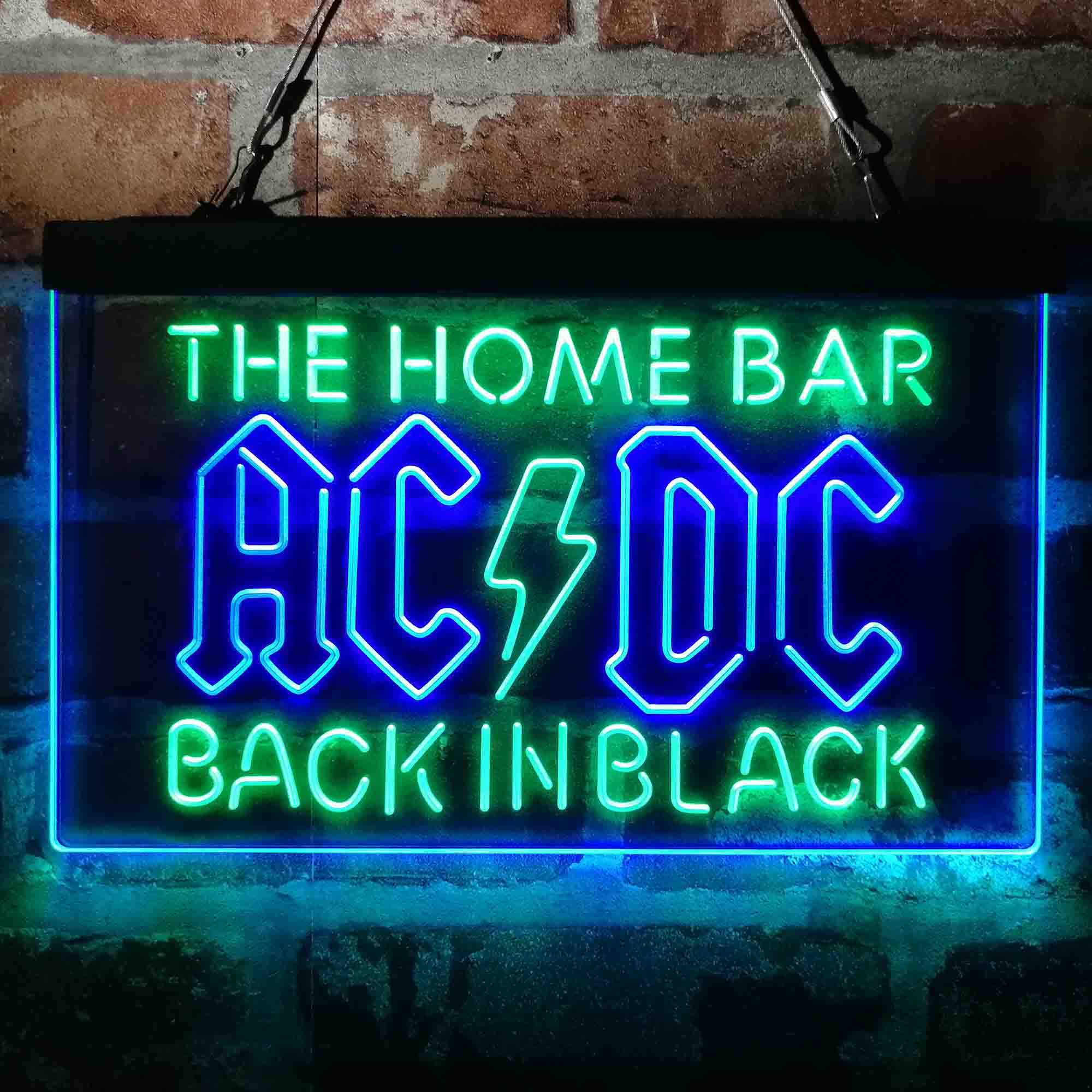 Custom Name ACDC Back in Black Home Bar Neon LED Sign