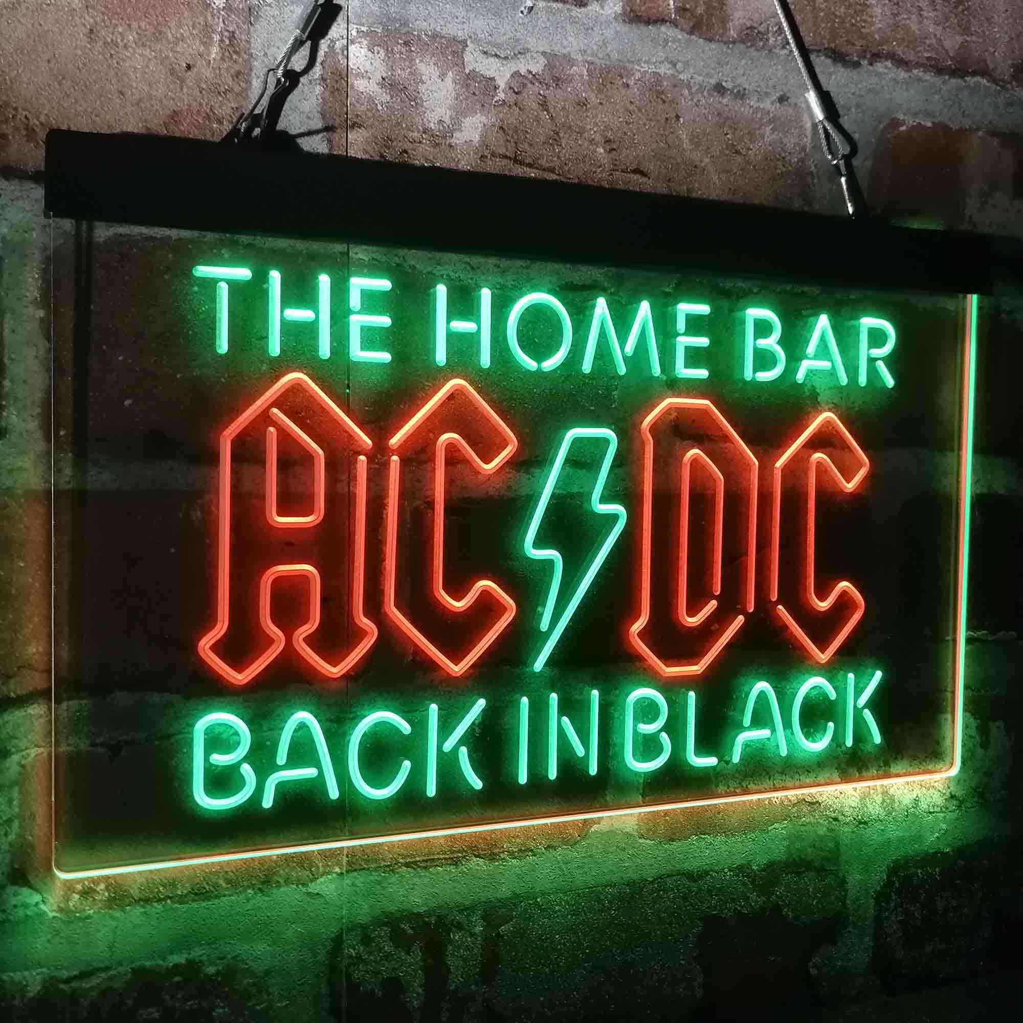 Custom Name ACDC Back in Black Home Bar Neon LED Sign