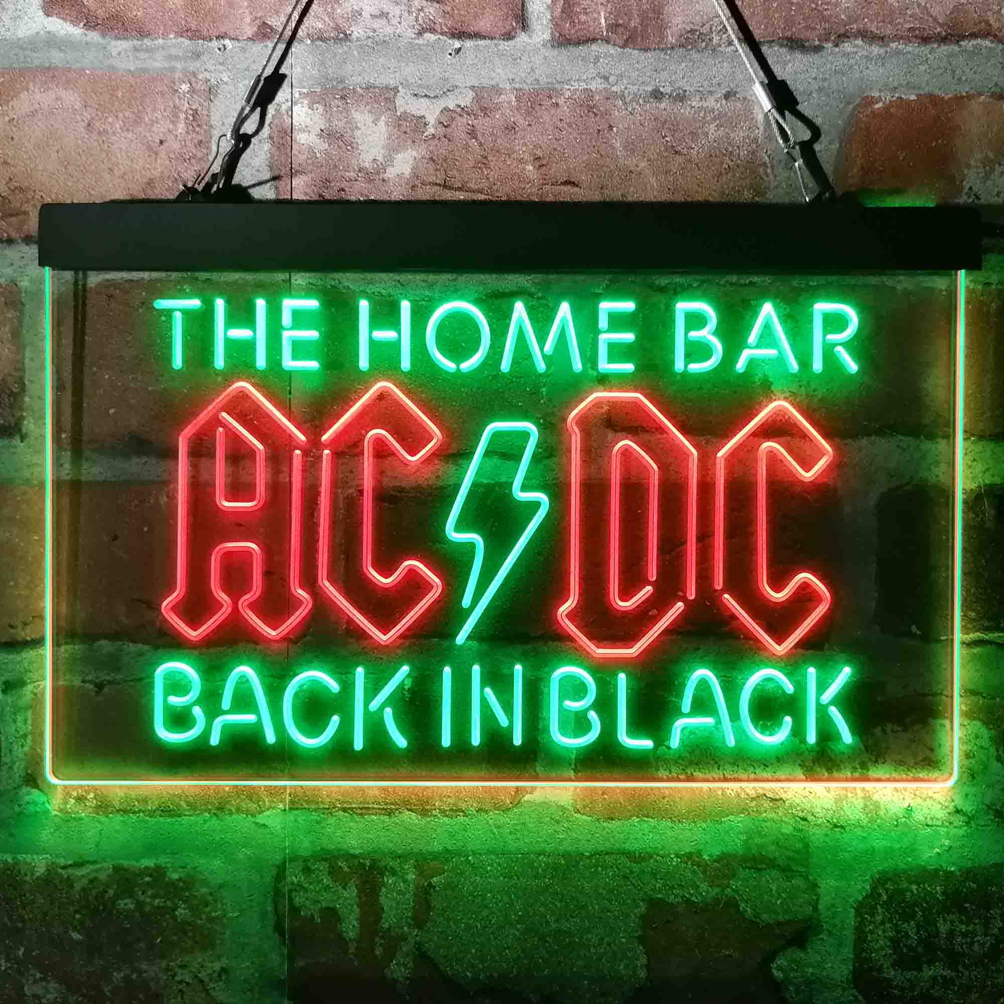 Custom Name ACDC Back in Black Home Bar Neon LED Sign