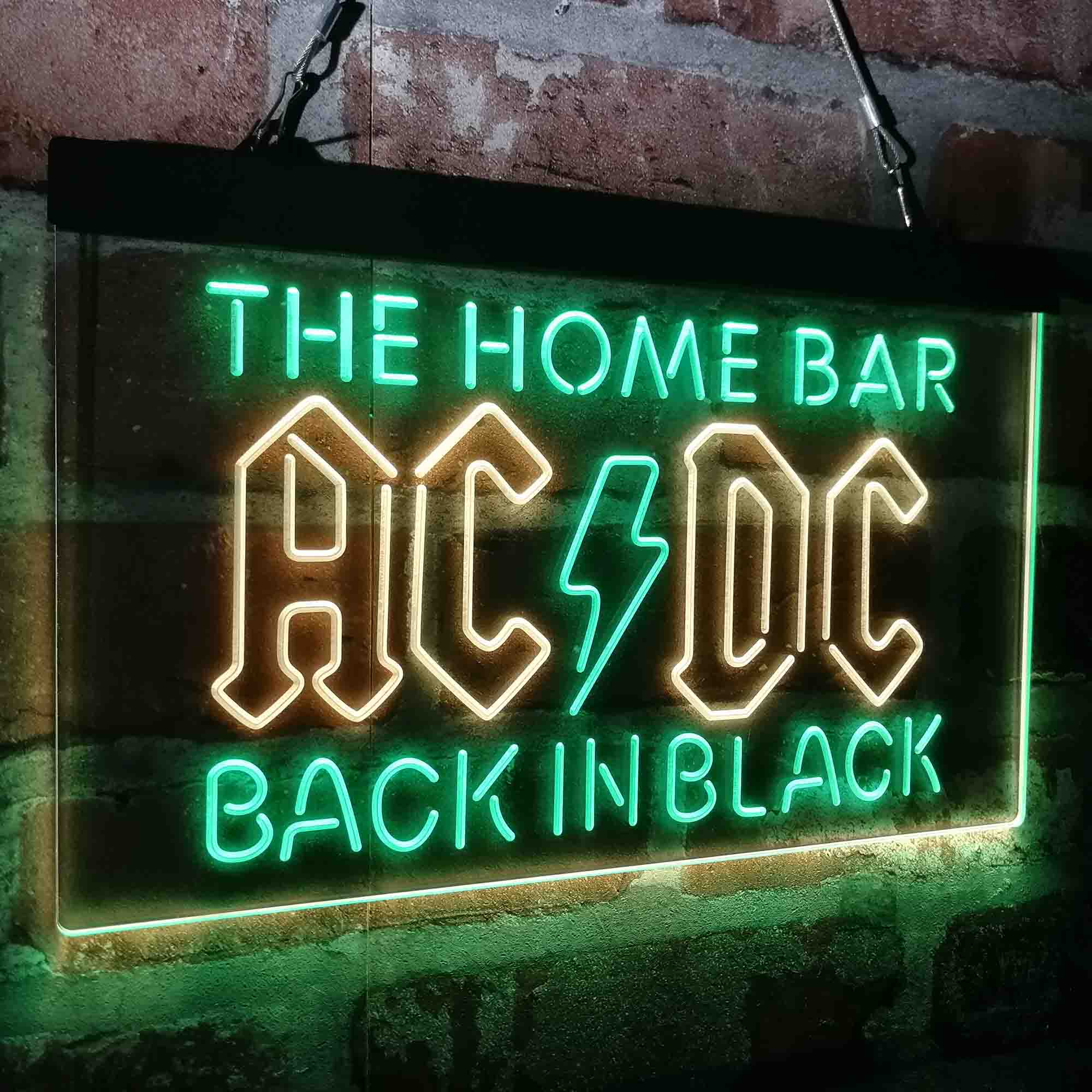 Custom Name ACDC Back in Black Home Bar Neon LED Sign