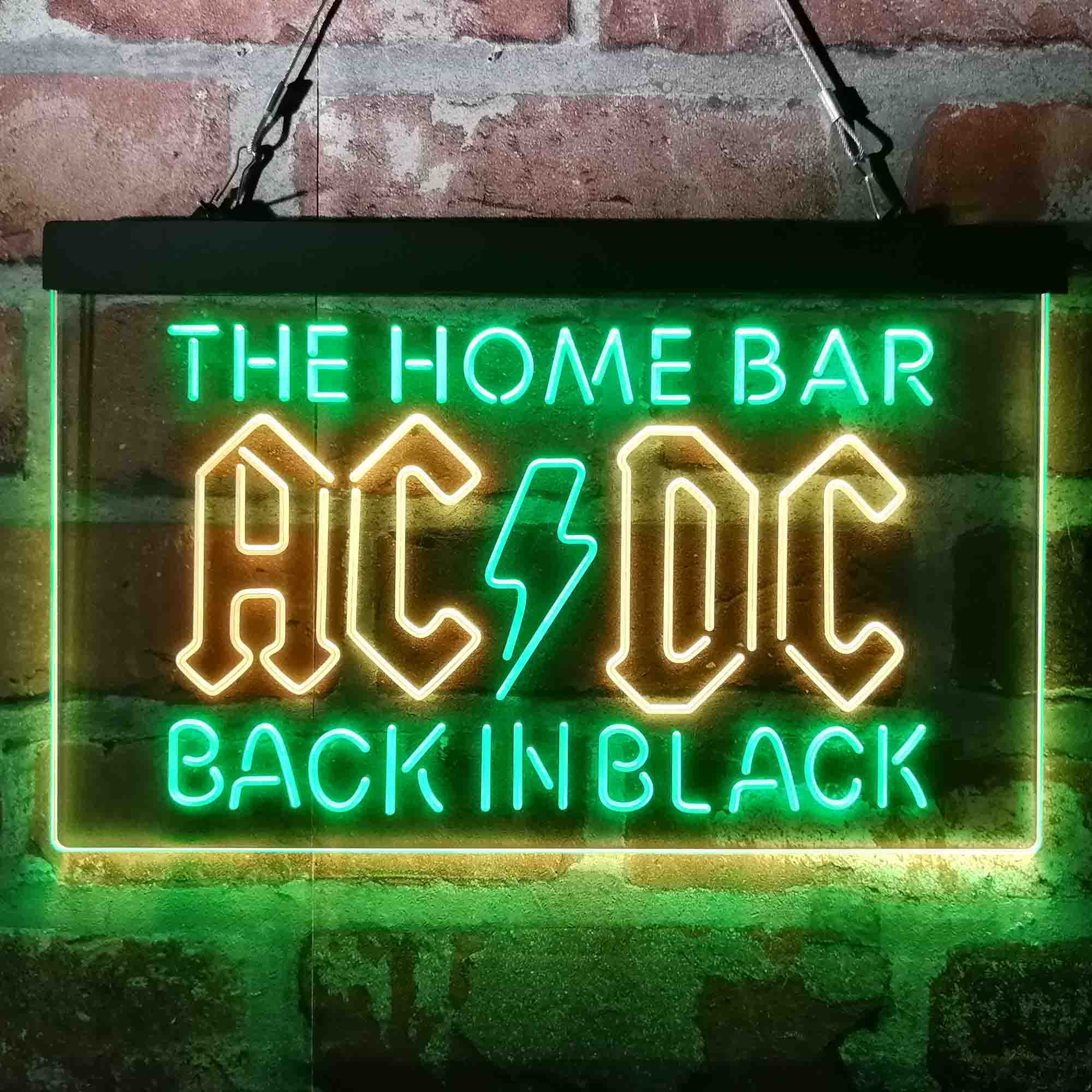 Custom Name ACDC Back in Black Home Bar Neon LED Sign