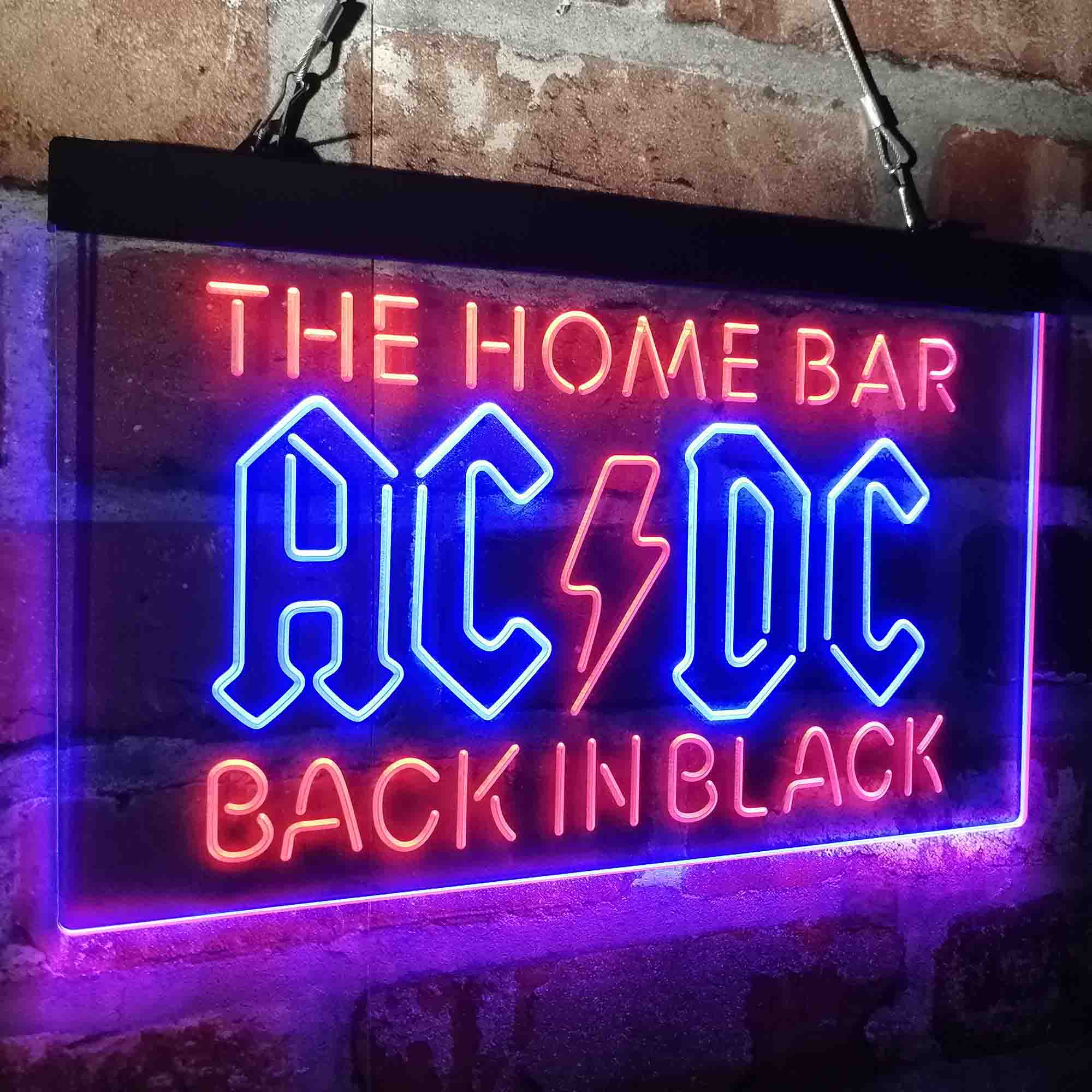 Custom Name ACDC Back in Black Home Bar Neon LED Sign