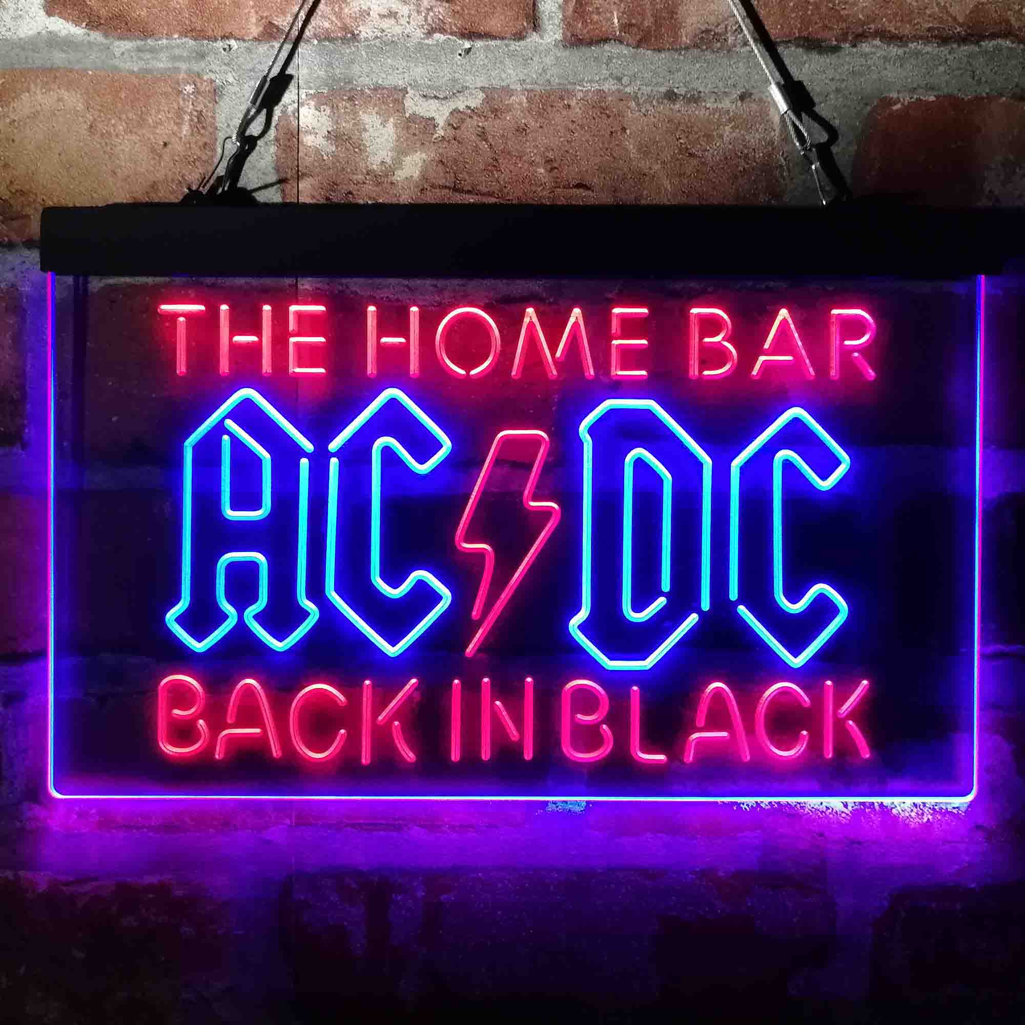 Custom Name ACDC Back in Black Home Bar Neon LED Sign