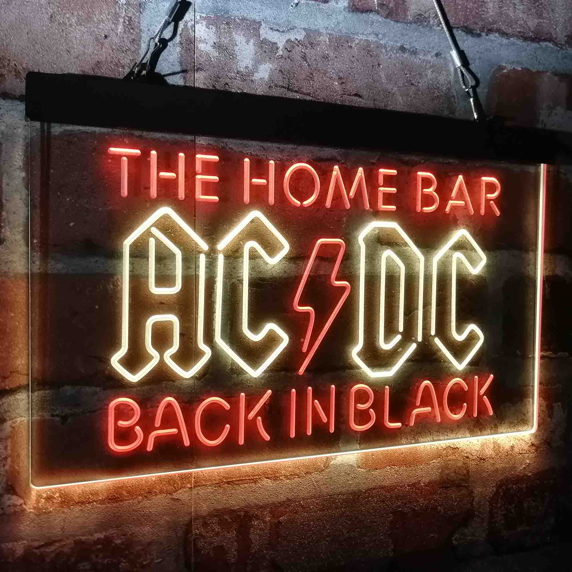 Custom Name ACDC Back in Black Home Bar Neon LED Sign