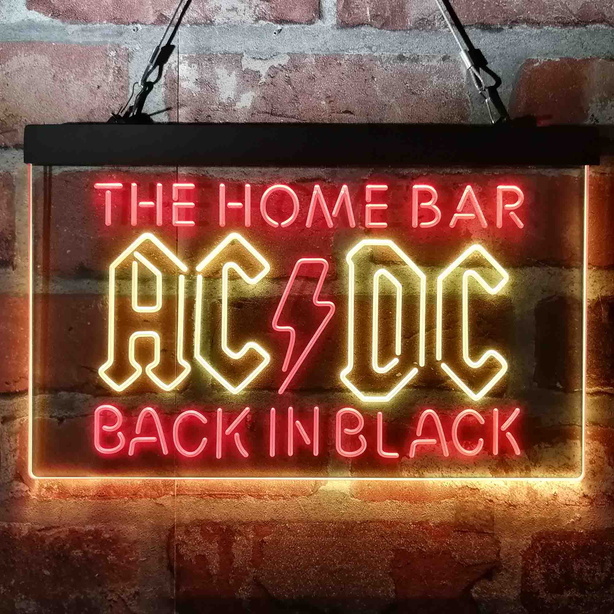 Custom Name ACDC Back in Black Home Bar Neon LED Sign