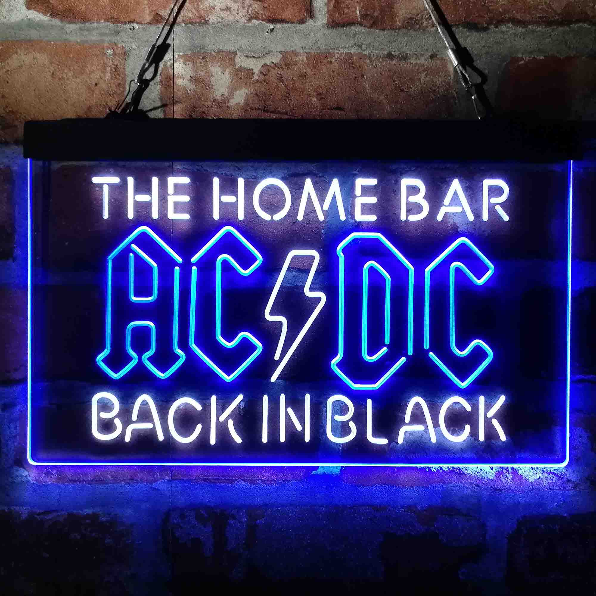 Custom Name ACDC Back in Black Home Bar Neon LED Sign