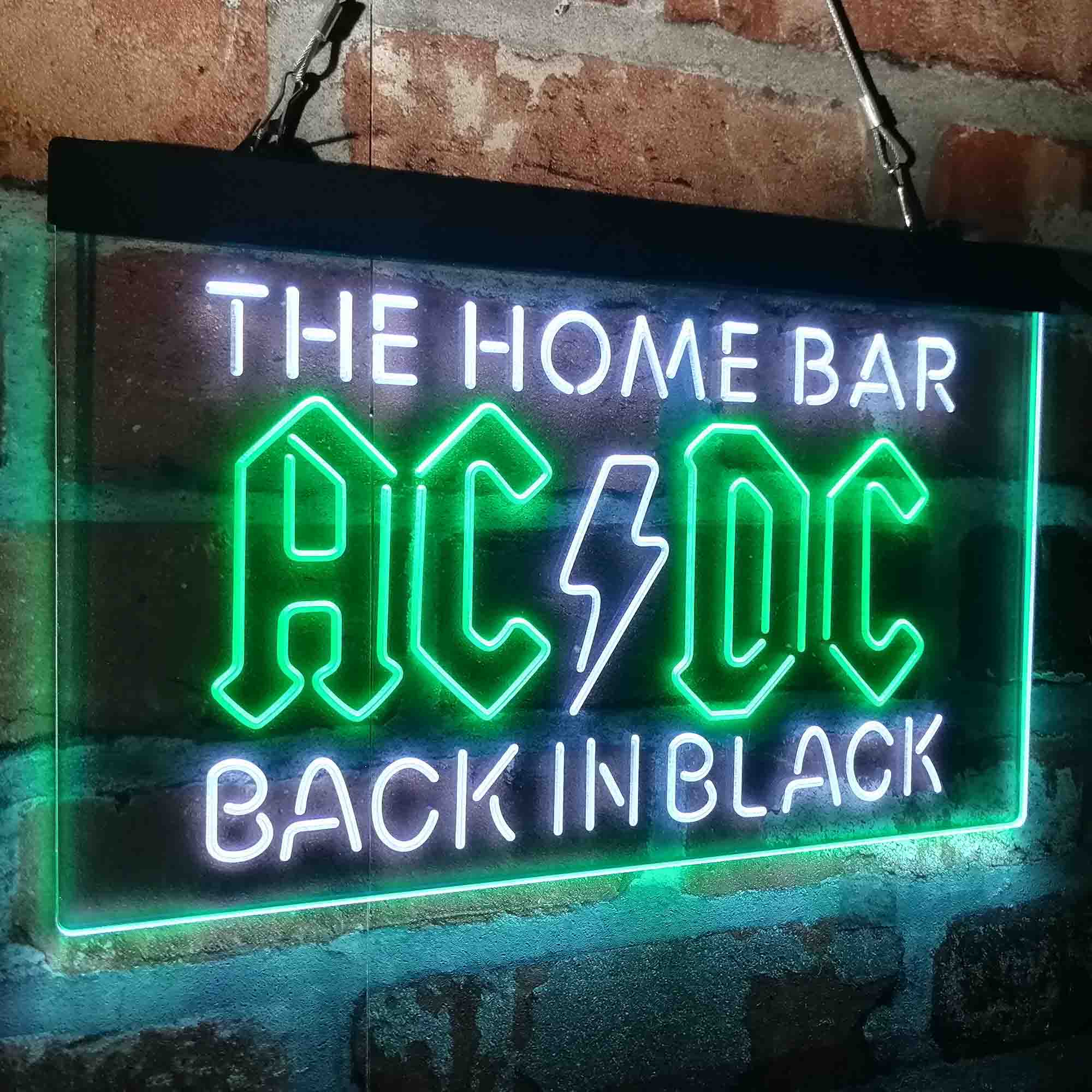 Custom Name ACDC Back in Black Home Bar Neon LED Sign