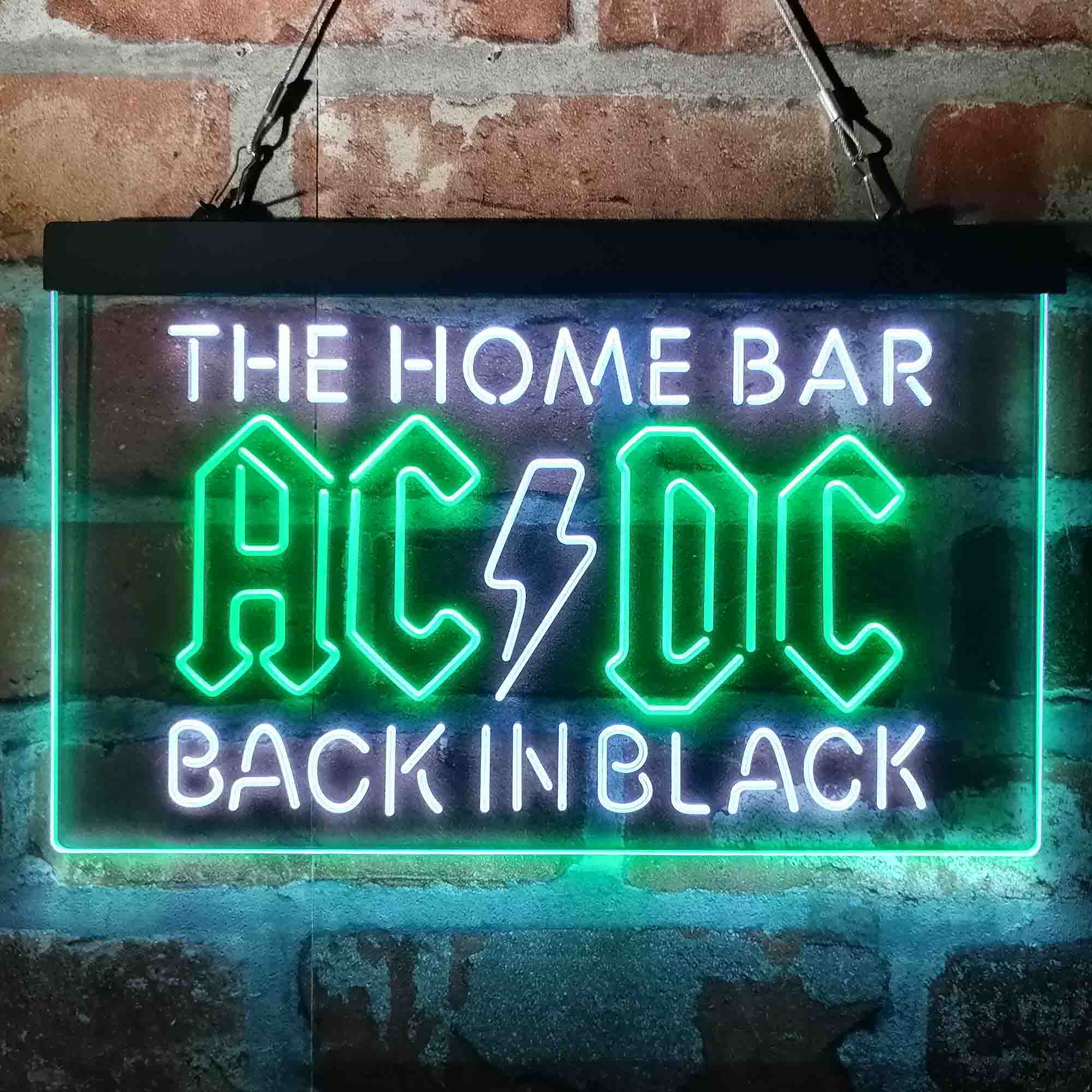 Custom Name ACDC Back in Black Home Bar Neon LED Sign