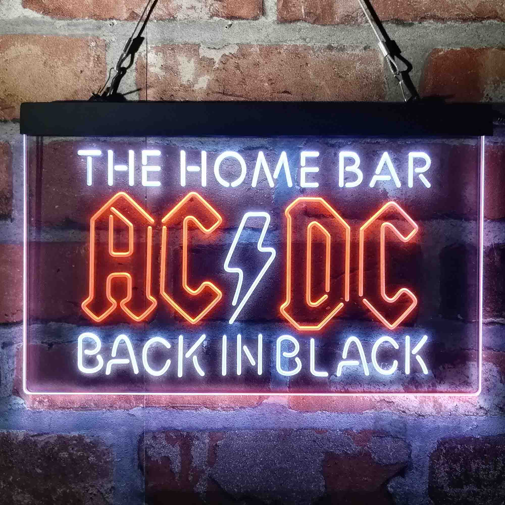 Custom Name ACDC Back in Black Home Bar Neon LED Sign