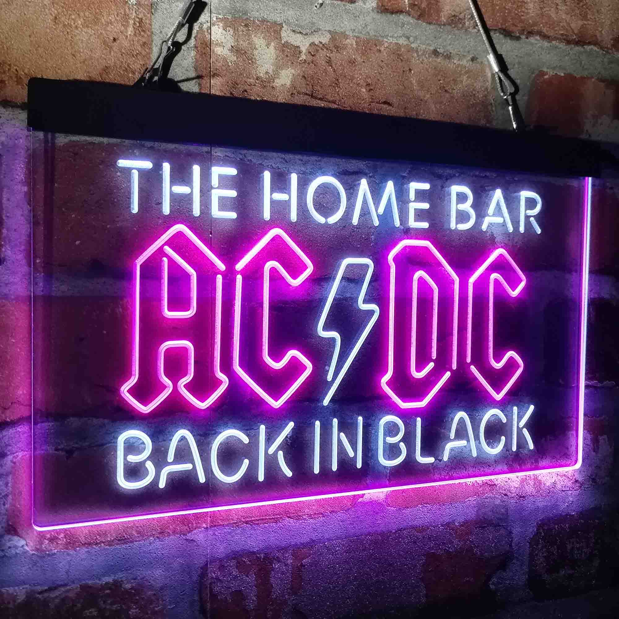 Custom Name ACDC Back in Black Home Bar Neon LED Sign