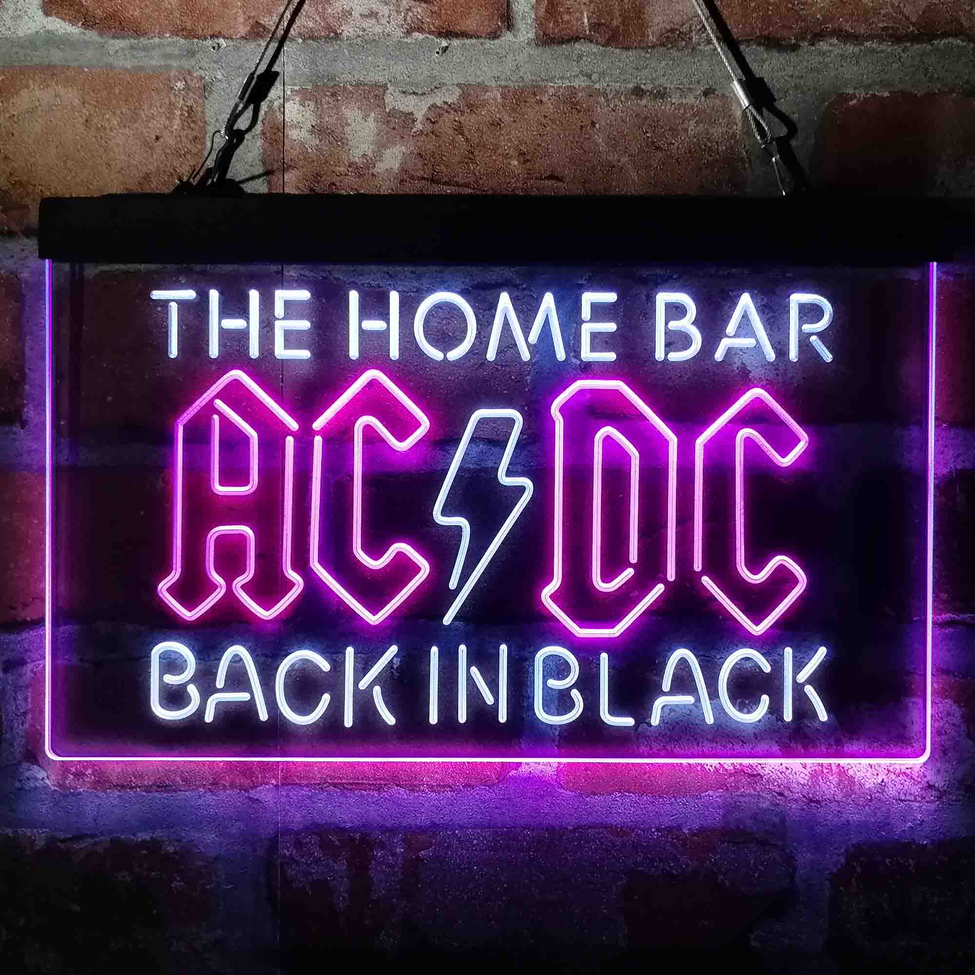 Custom Name ACDC Back in Black Home Bar Neon LED Sign