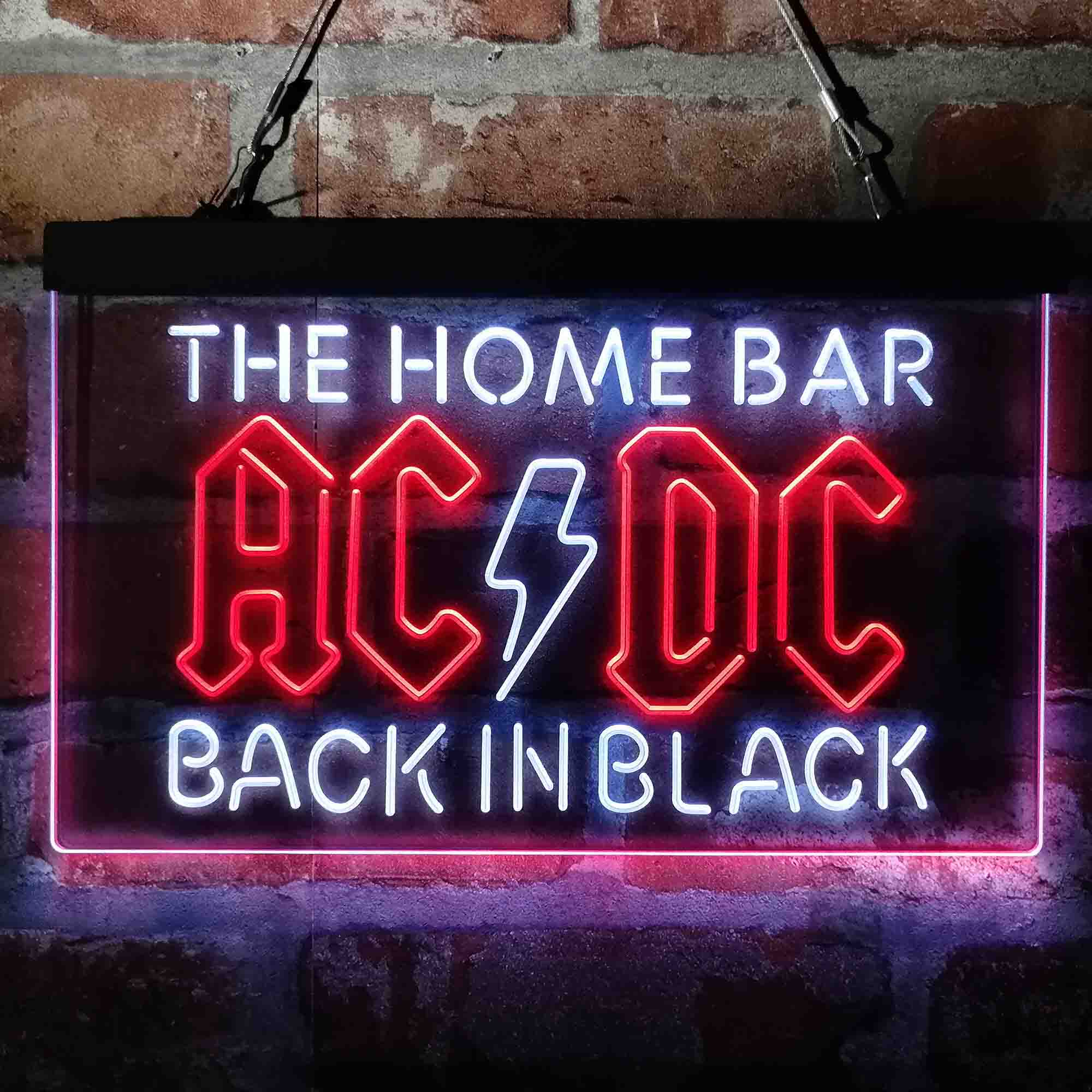 Custom Name ACDC Back in Black Home Bar Neon LED Sign