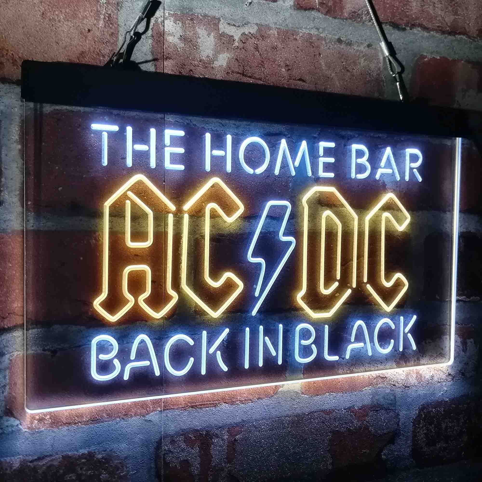 Custom Name ACDC Back in Black Home Bar Neon LED Sign